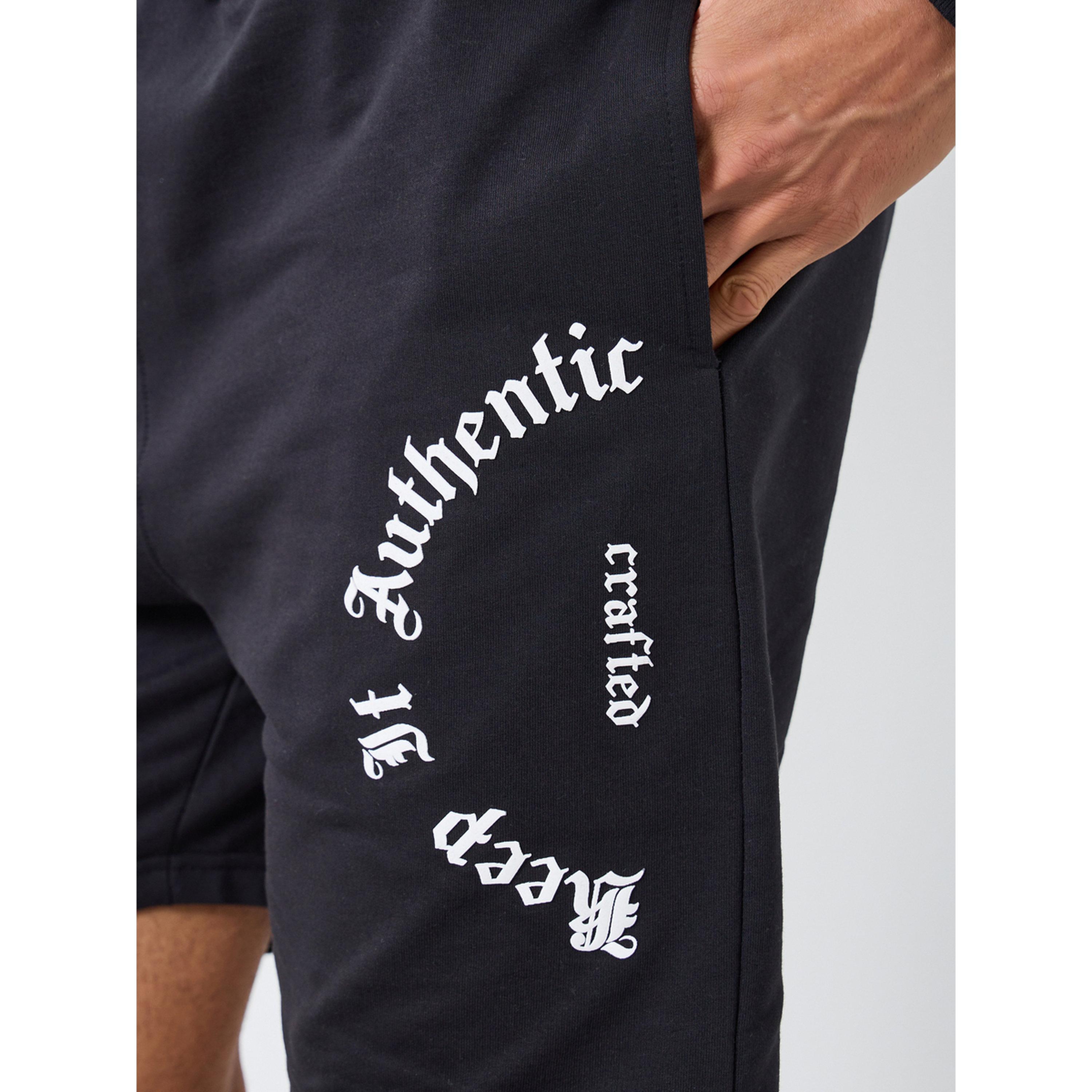 Styli Men Black Graphic Print Shorts-men-clothing-bottoms-shorts-image-3