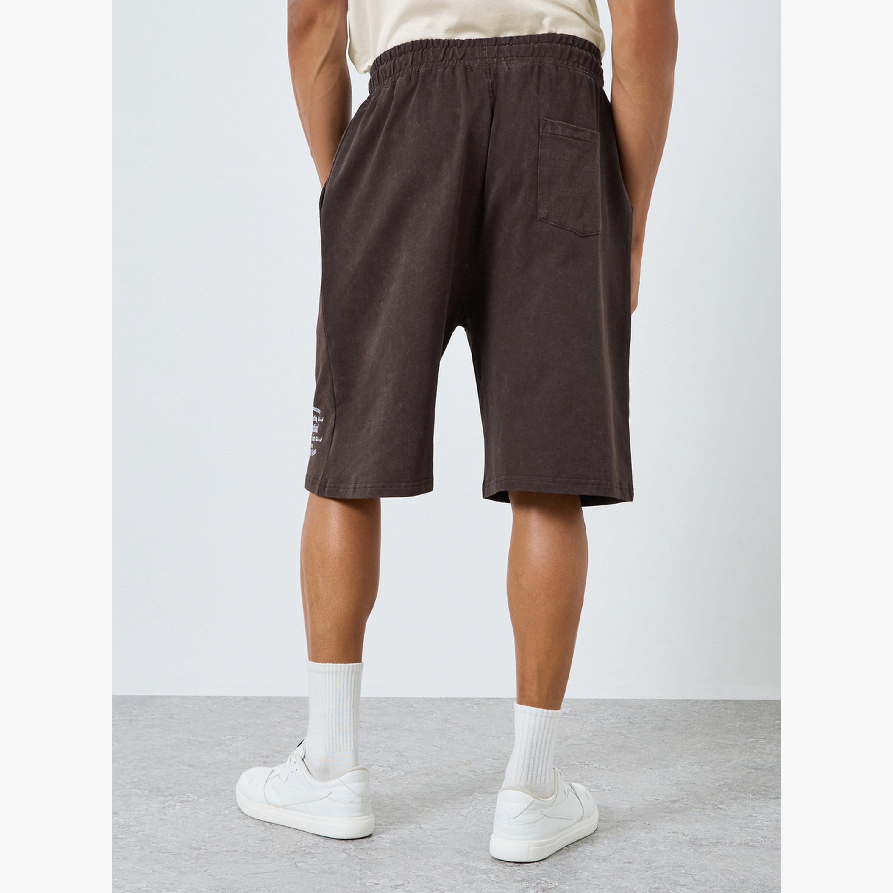 Styli Men Oversized Acid Washed Distress Print Shorts-men-clothing-bottoms-shorts-image-4
