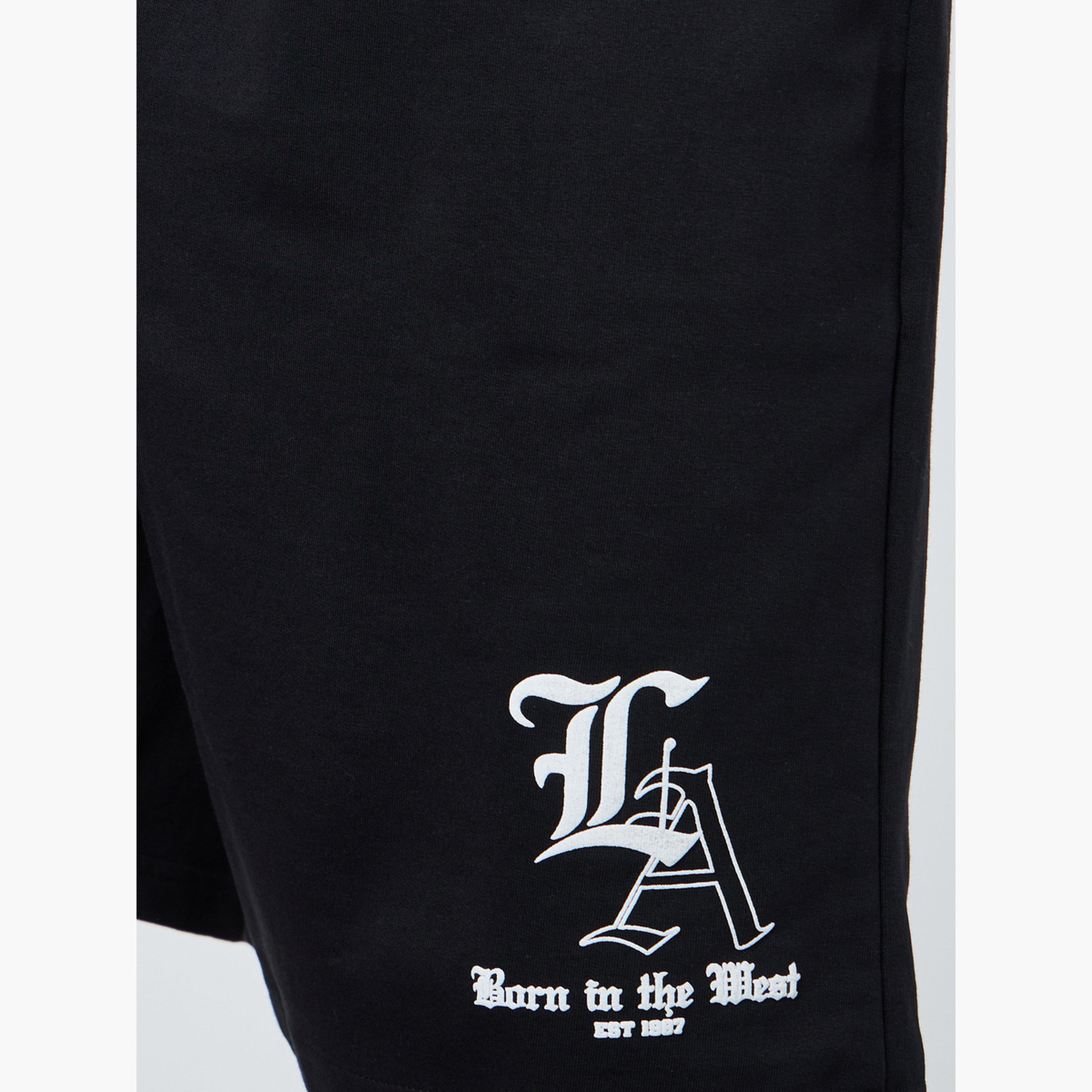 Styli Men Black Cotton Drawstring Shorts-men-clothing-bottoms-shorts-image-3