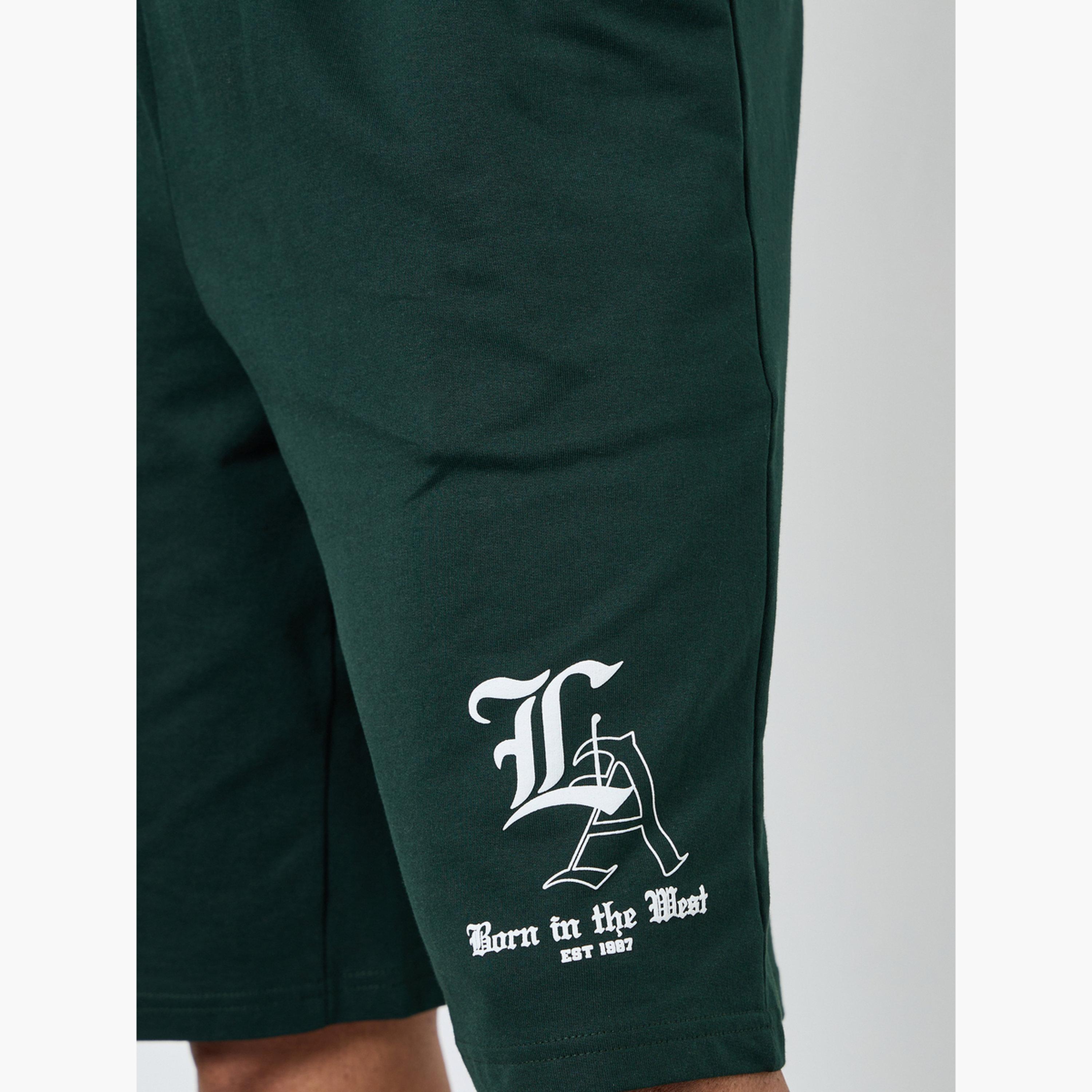 Styli Men Green Printed Oversized Shorts-men-clothing-bottoms-shorts-image-3