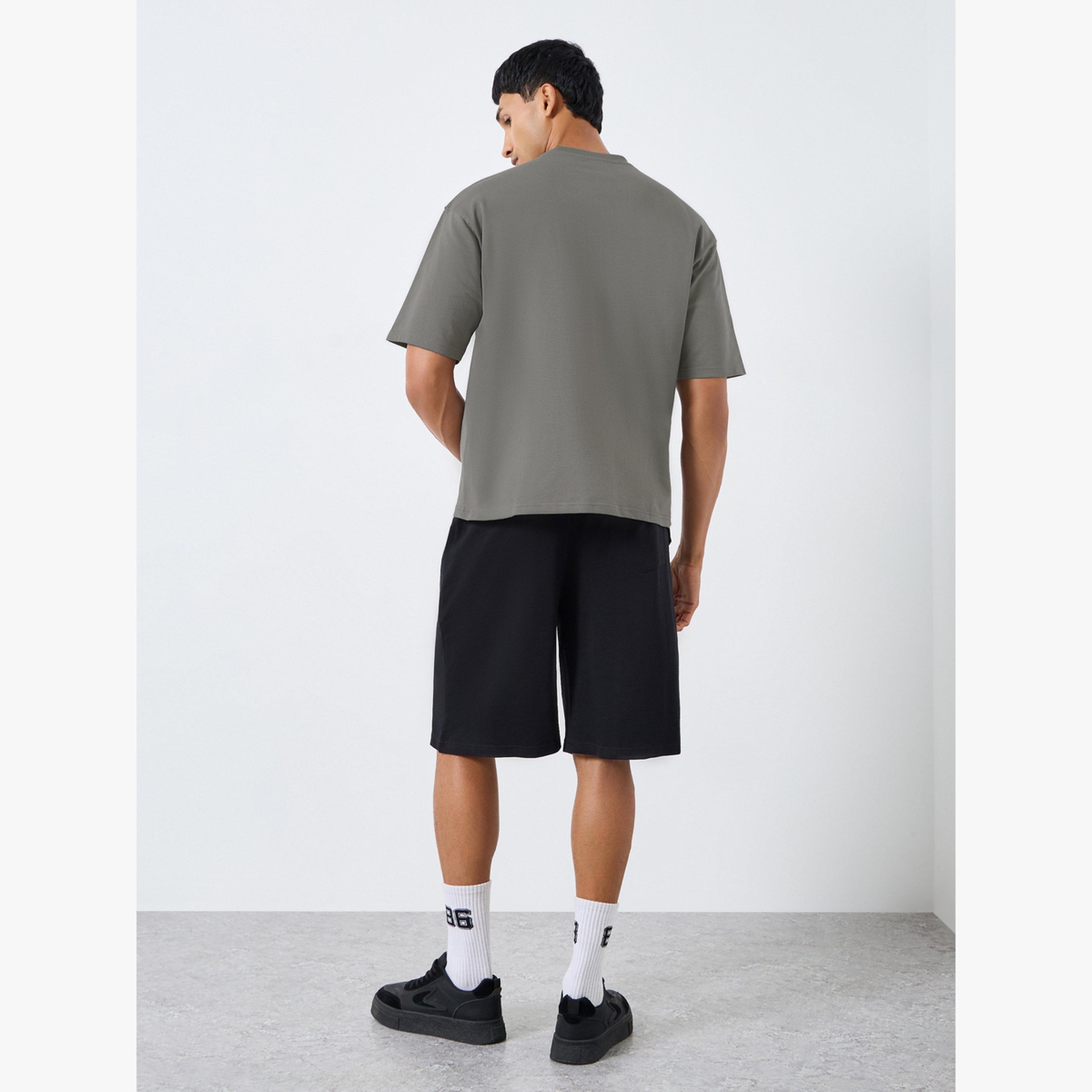 Styli Men Cotton Oversized T-Shirt and Shorts Co-Ords-men-clothing-coordsets-image-3