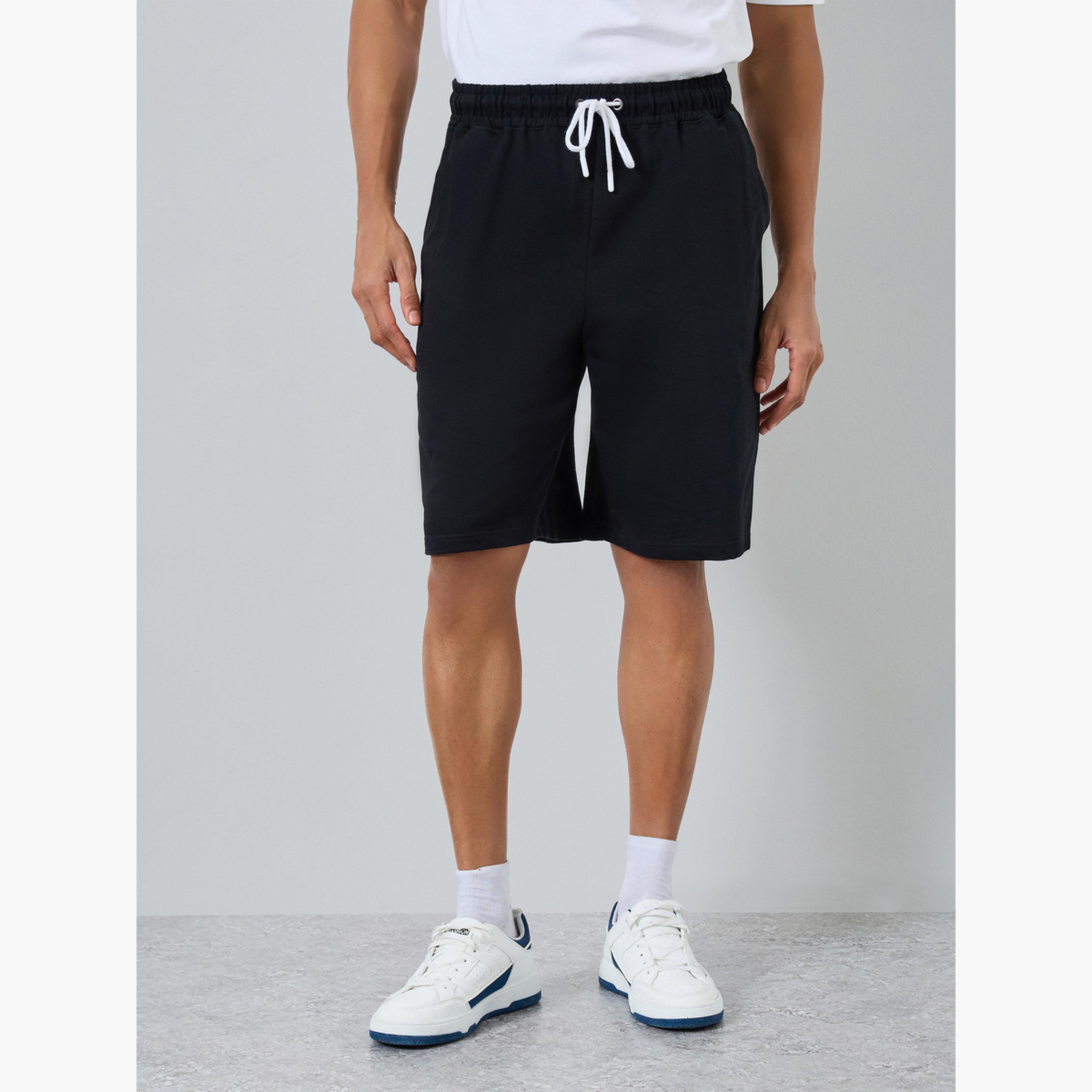 Styli Men Minimal Print Oversized T-Shirt and Shorts Co-Ords-men-clothing-coordsets-image-4