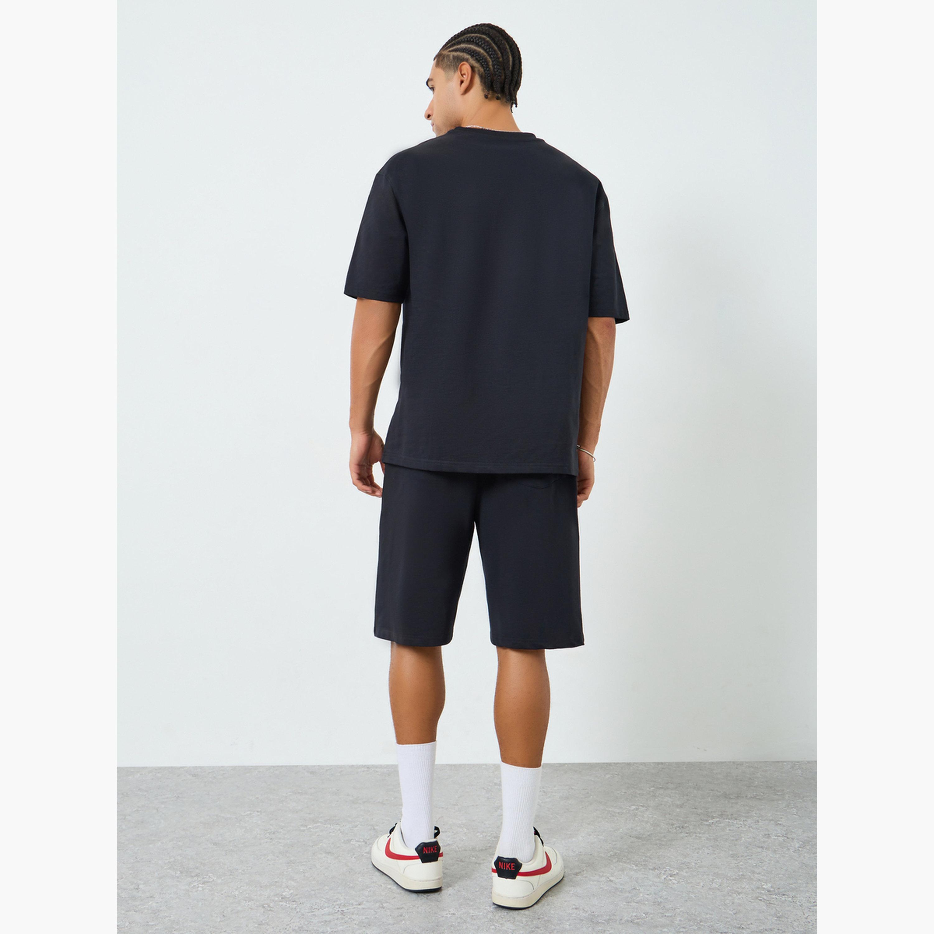 Styli Men Graphic Oversized T-Shirt and Shorts Co-Ords-men-clothing-coordsets-image-3