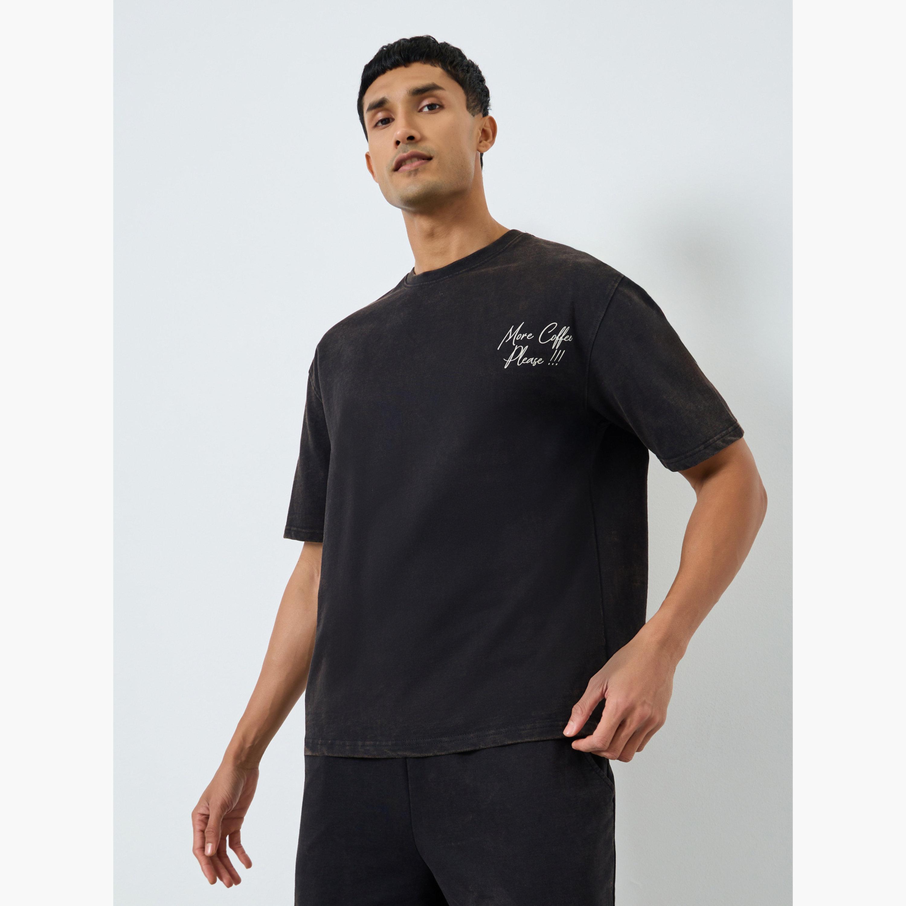 Styli Men Oversized Acid Washed T-Shirt and Shorts Co-Ords-men-clothing-coordsets-image-2
