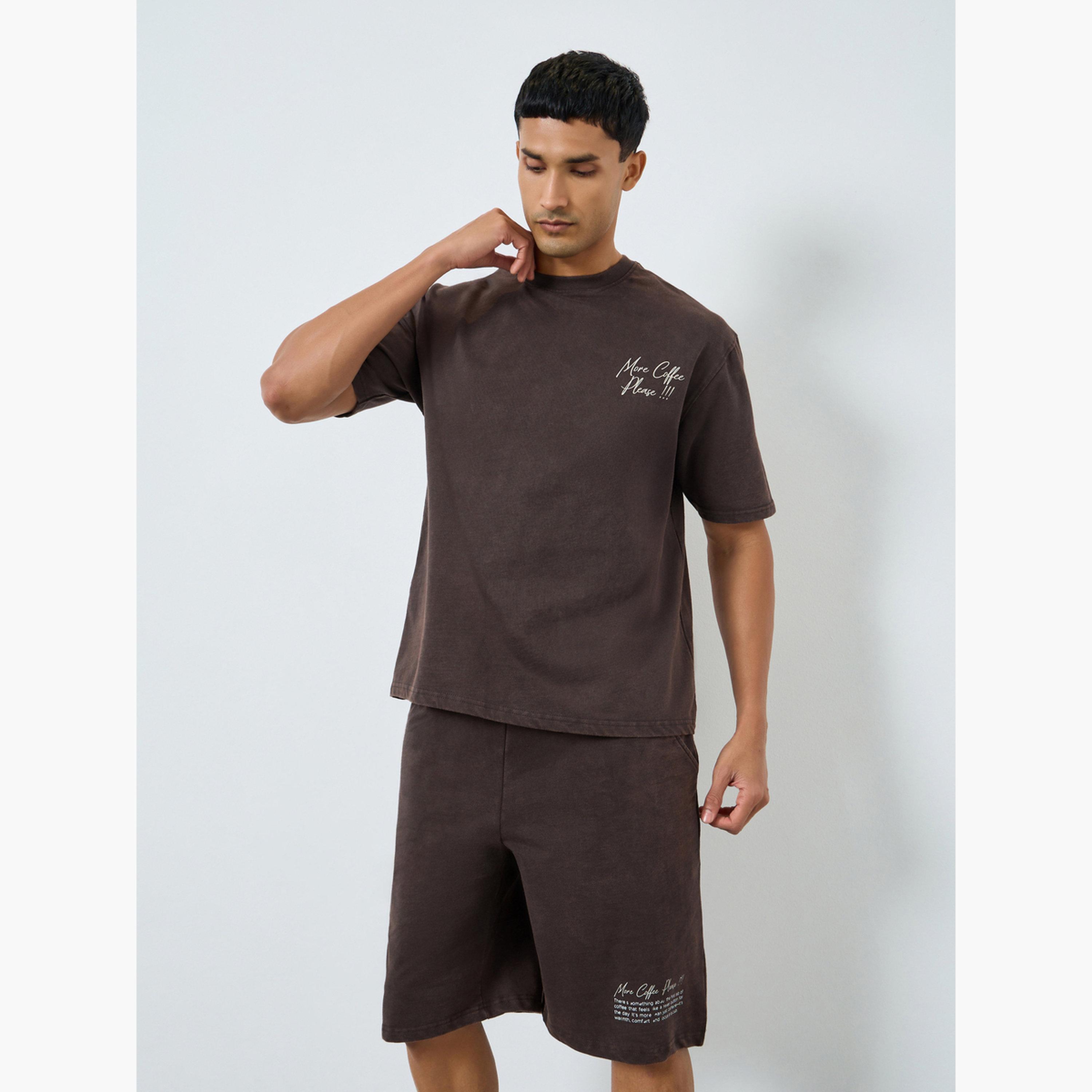 Styli Men Oversized Acid Washed T-Shirt and Shorts Co-Ords-men-clothing-coordsets-image-3