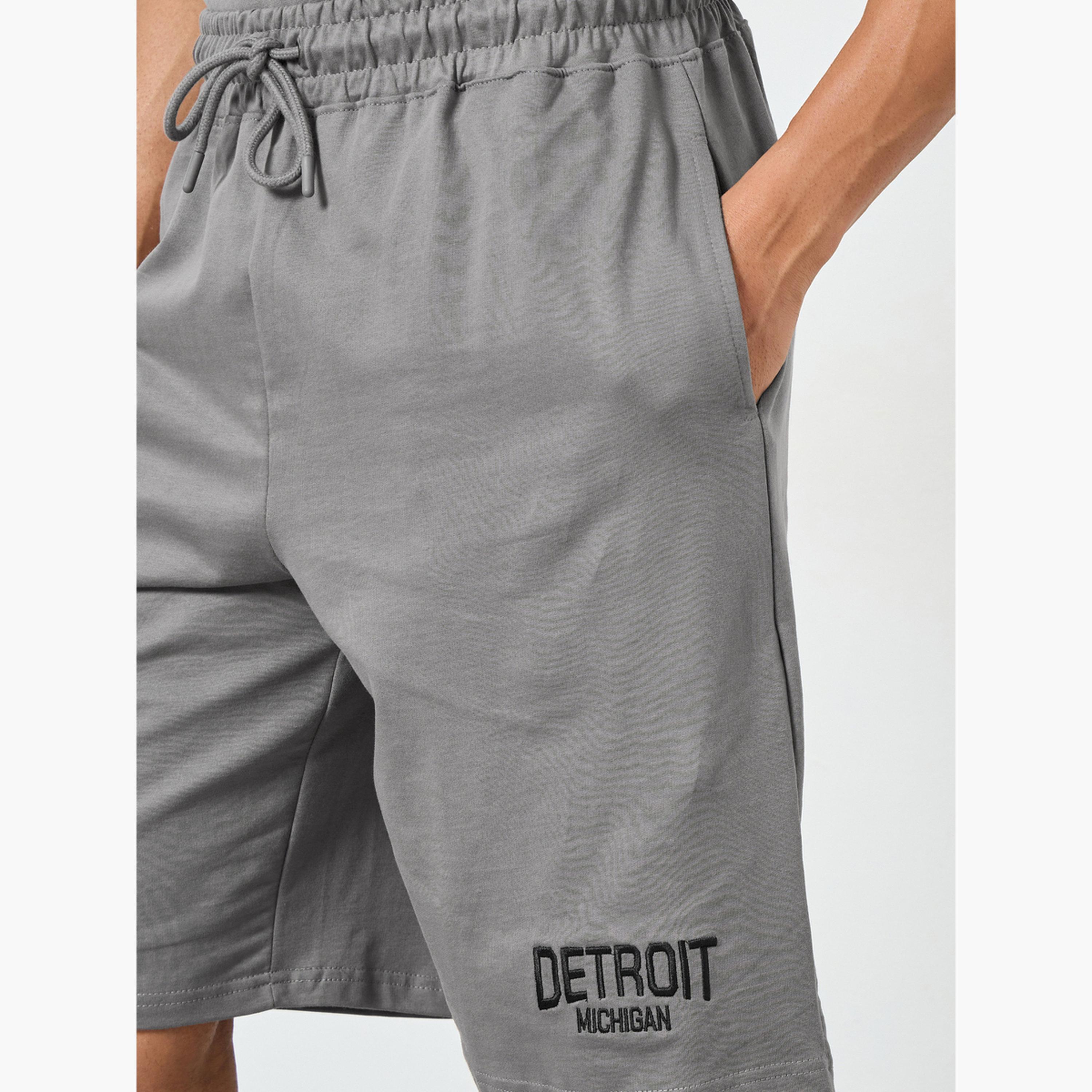 Styli Men Grey Detroit Graphic Oversized Shorts-men-clothing-bottoms-shorts-image-3