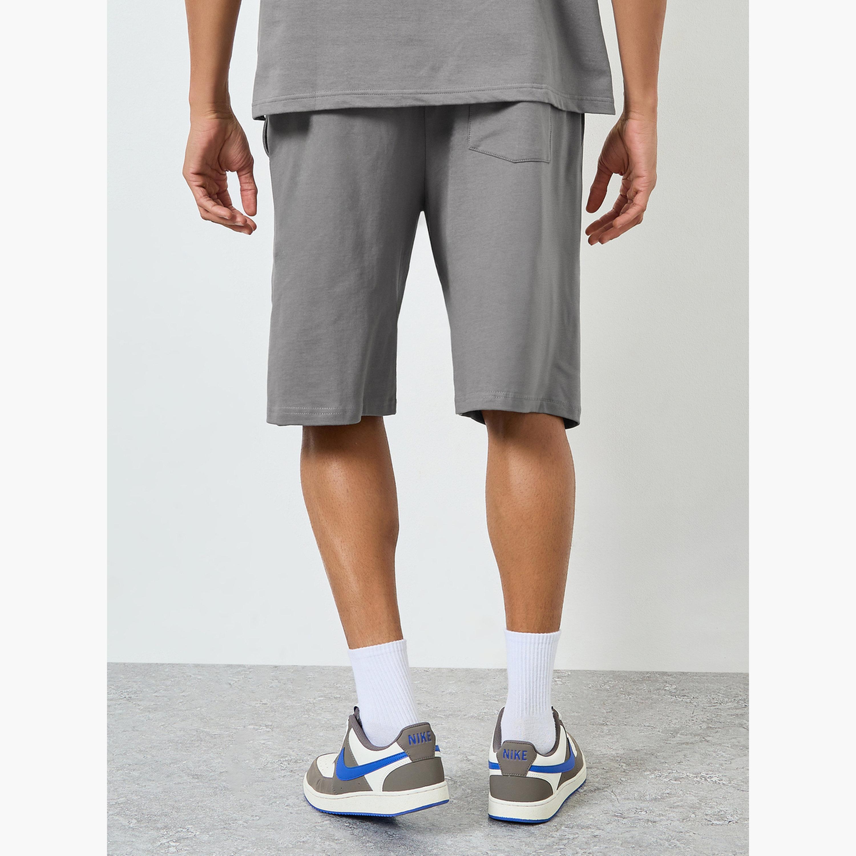 Styli Men Grey Detroit Graphic Oversized Shorts-men-clothing-bottoms-shorts-image-5