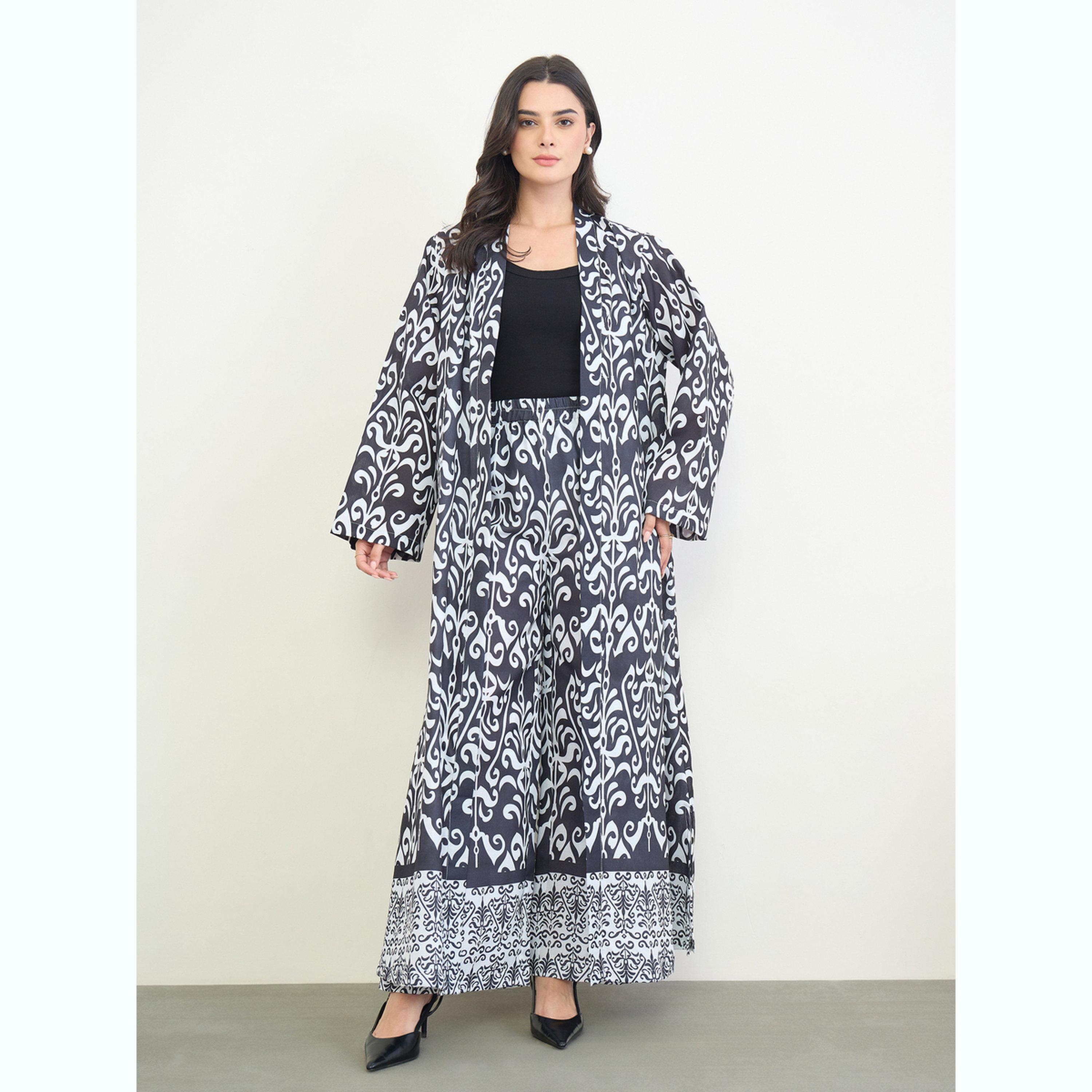 مجموعة من بنطال بأرجل واسعة وعباية مفتوحة مطبوعة-women-arabicclothing-sets-image-1