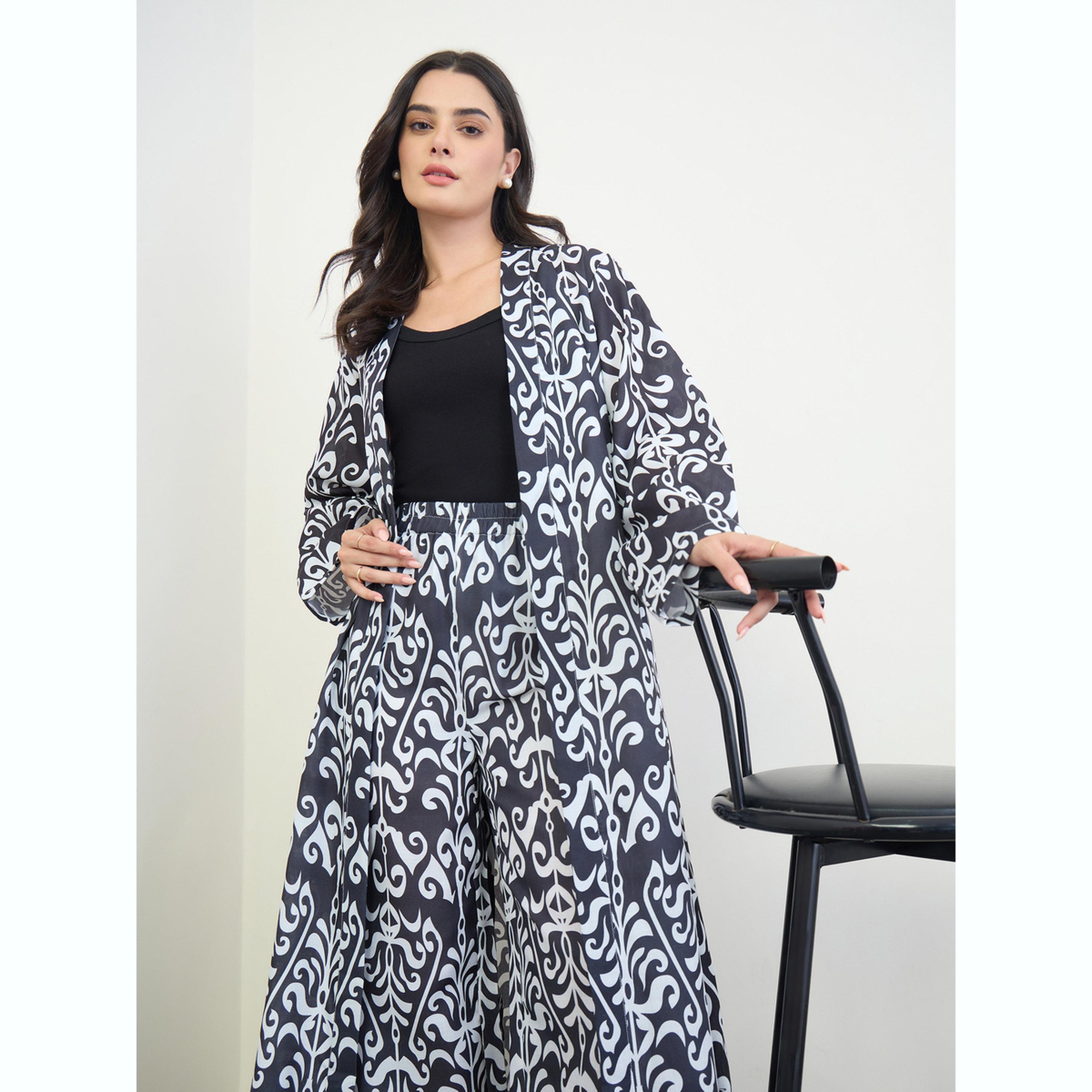 مجموعة من بنطال بأرجل واسعة وعباية مفتوحة مطبوعة-women-arabicclothing-sets-image-3