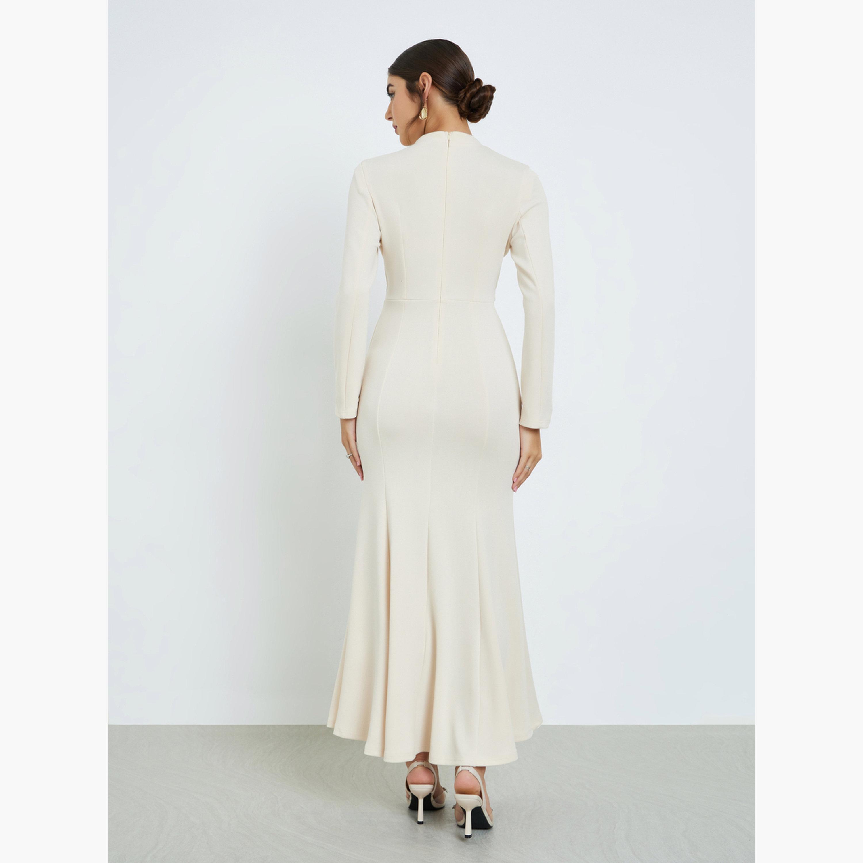 ستايلي - فستان ماكسي بيج مع بروش مزخرف-women-clothing-dresses-image-4
