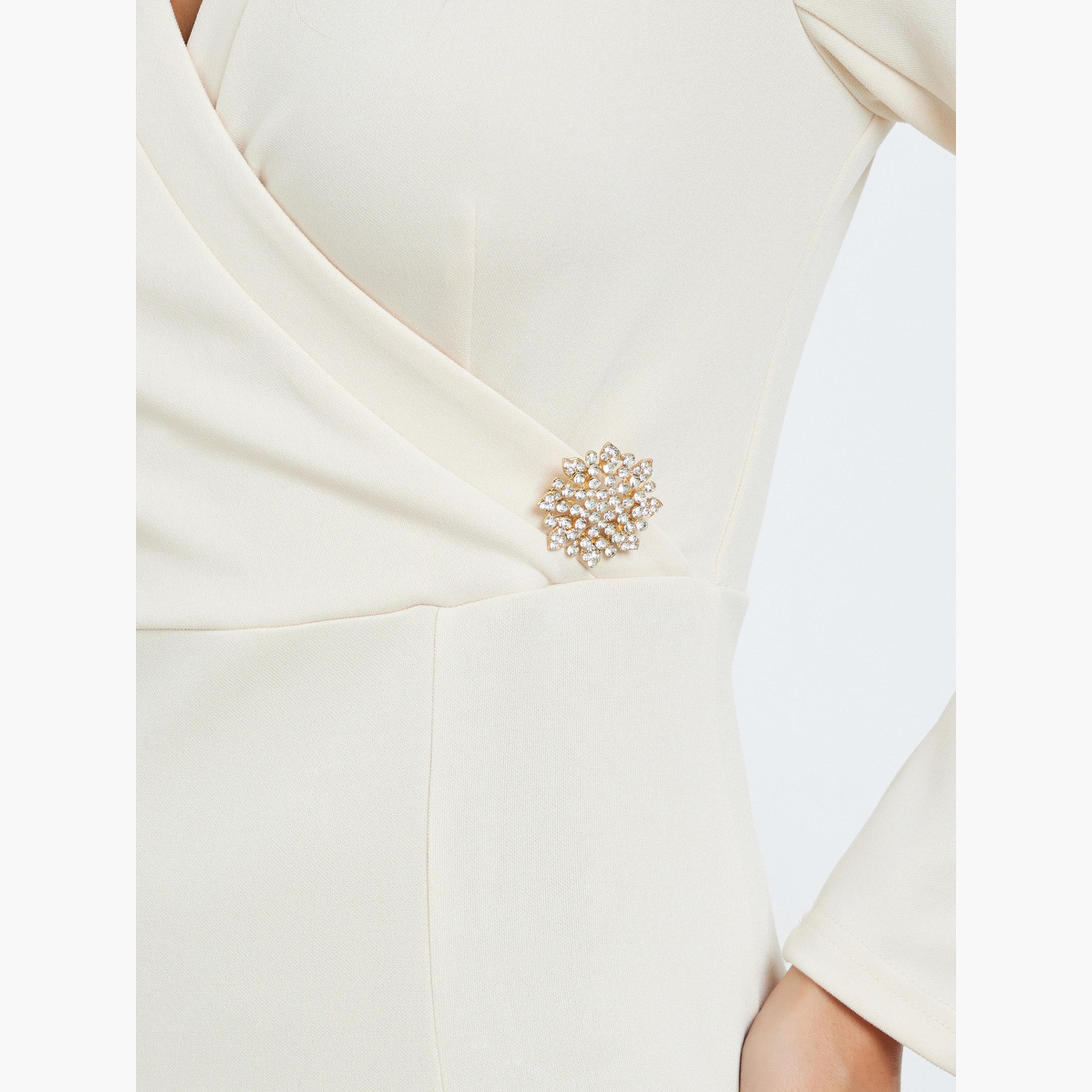 Styli Beige Maxi Dress with Embellished Brooch-women-clothing-dresses-image-5