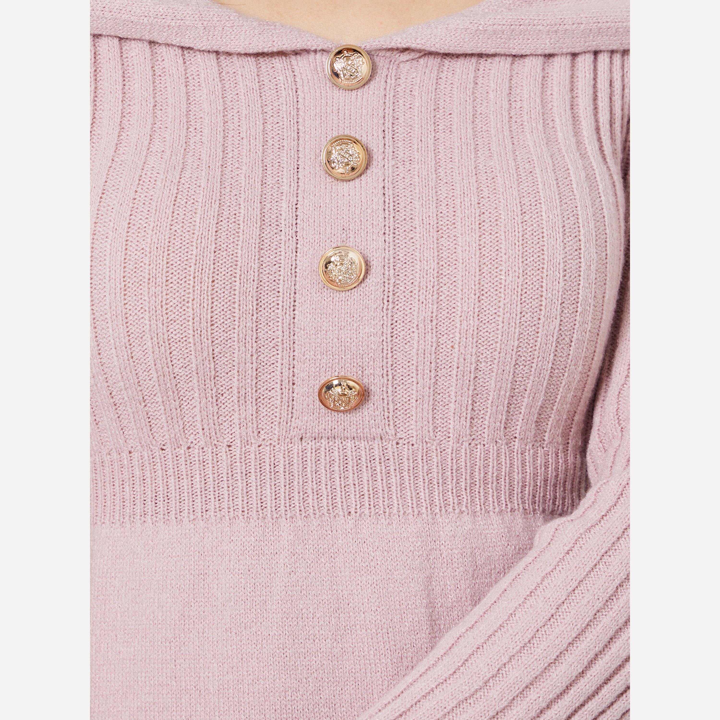 Styli Pink Long Sleeves Sweater Midi Dress-women-clothing-dresses-image-4
