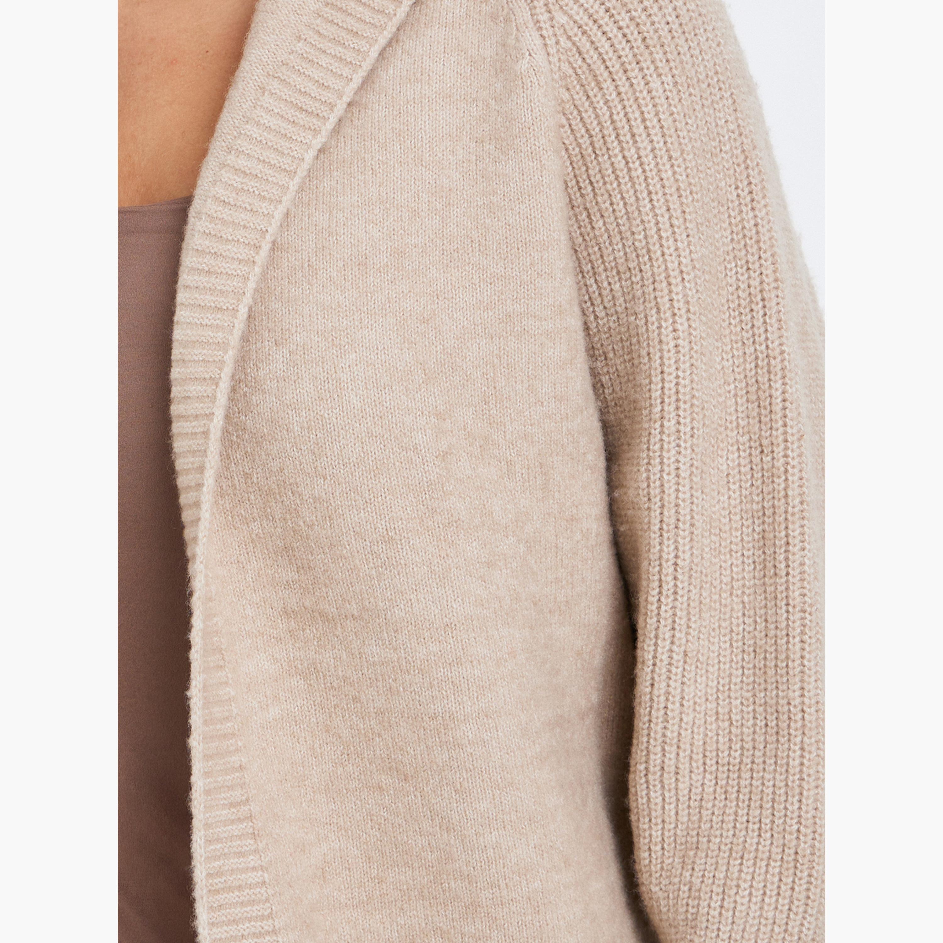 تيك تو - كارديغان نسائي قصير الأكمام محبوك باللون البيج مع غطاء للرأس وياقة عالية-women-winterwear-cardigansandjumpers-cardigans-image-4