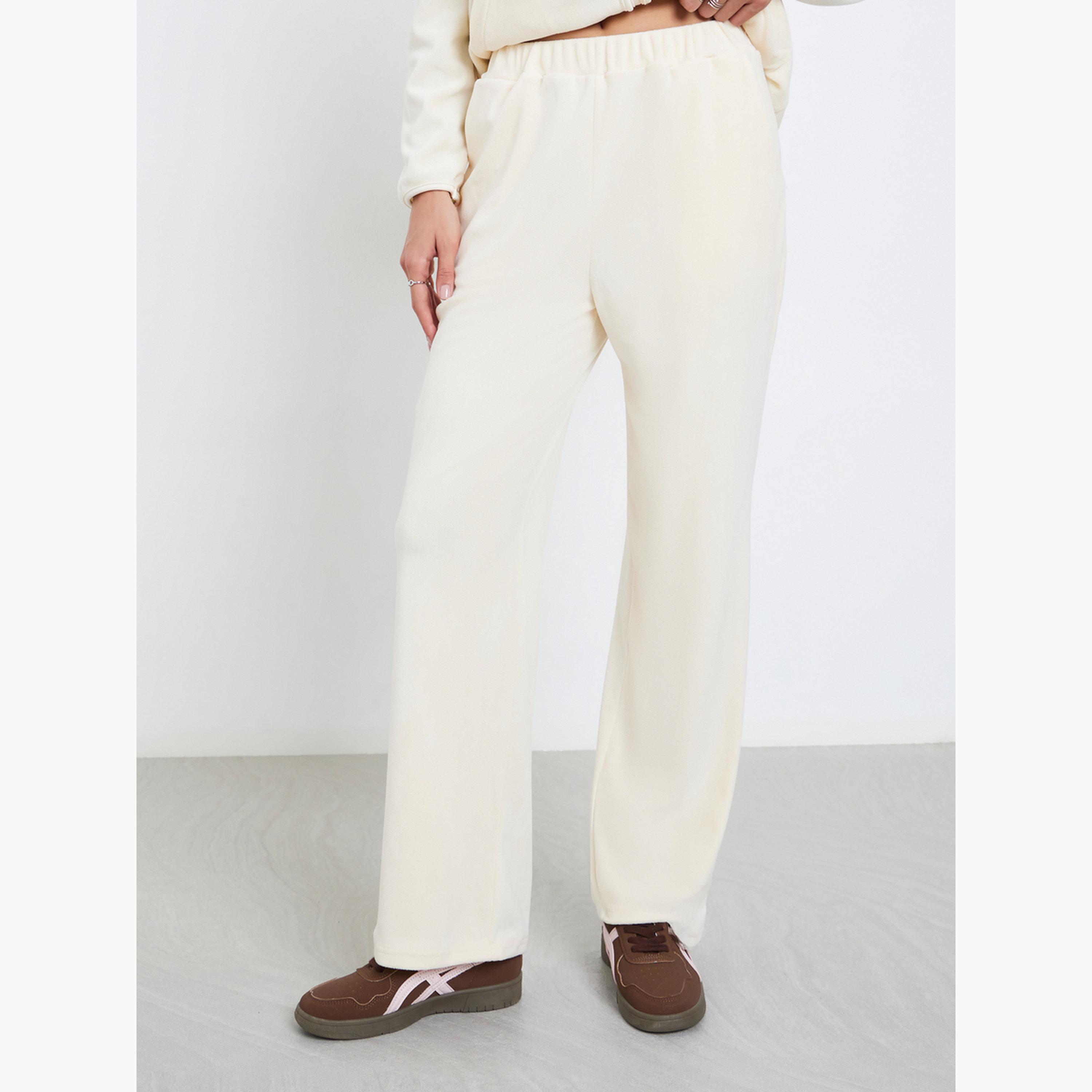 ستايلي - جاكيت صوف كريمي بسحاب وبنطال رياضي-women-clothing-coordsets-image-4
