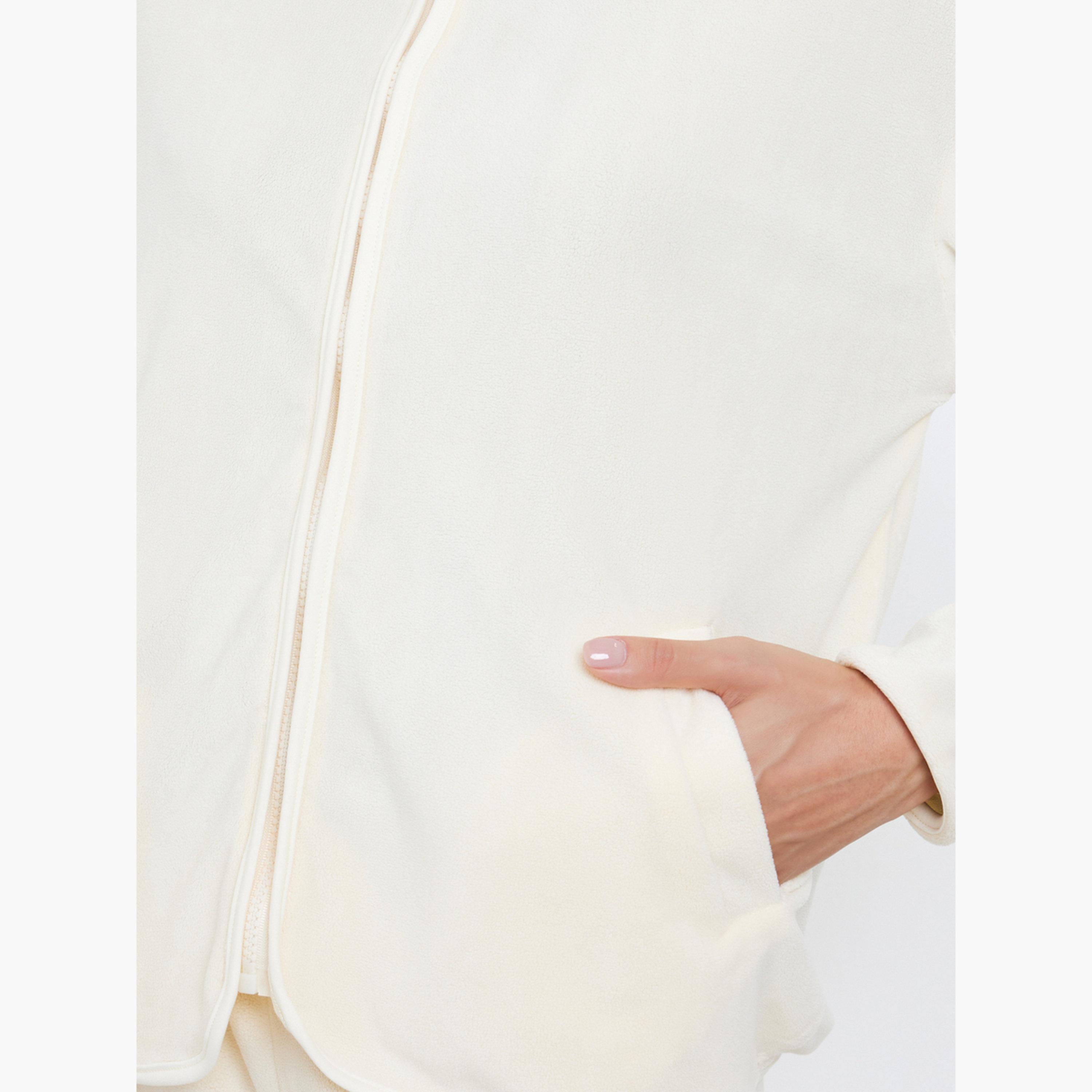 Styli Cream Fleece Zip Up Jacket and Joggers Co-Ords-women-clothing-coordsets-image-5