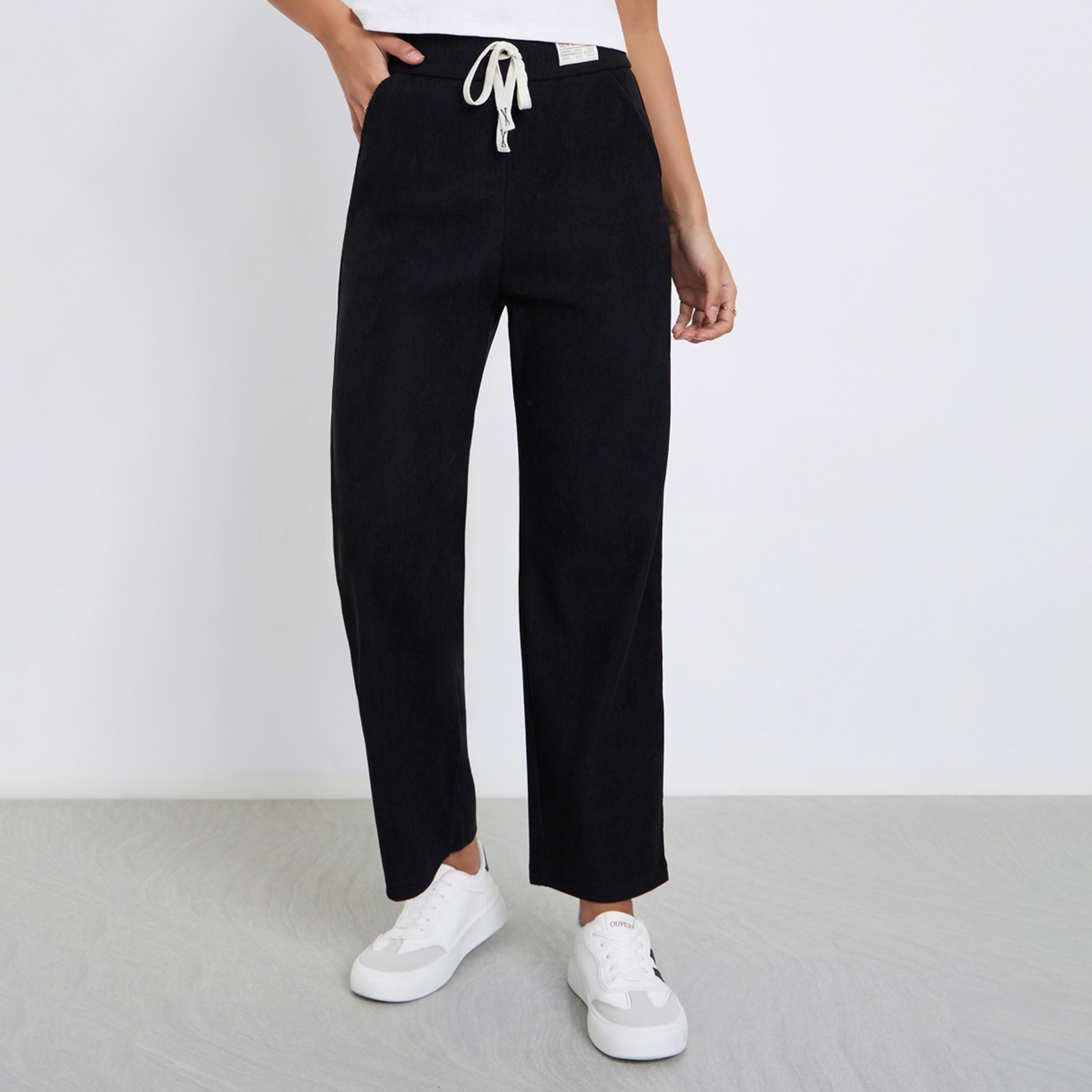 Styli Women Straight Leg Corduroy Pants-women-clothing-bottoms-trousers-image-1
