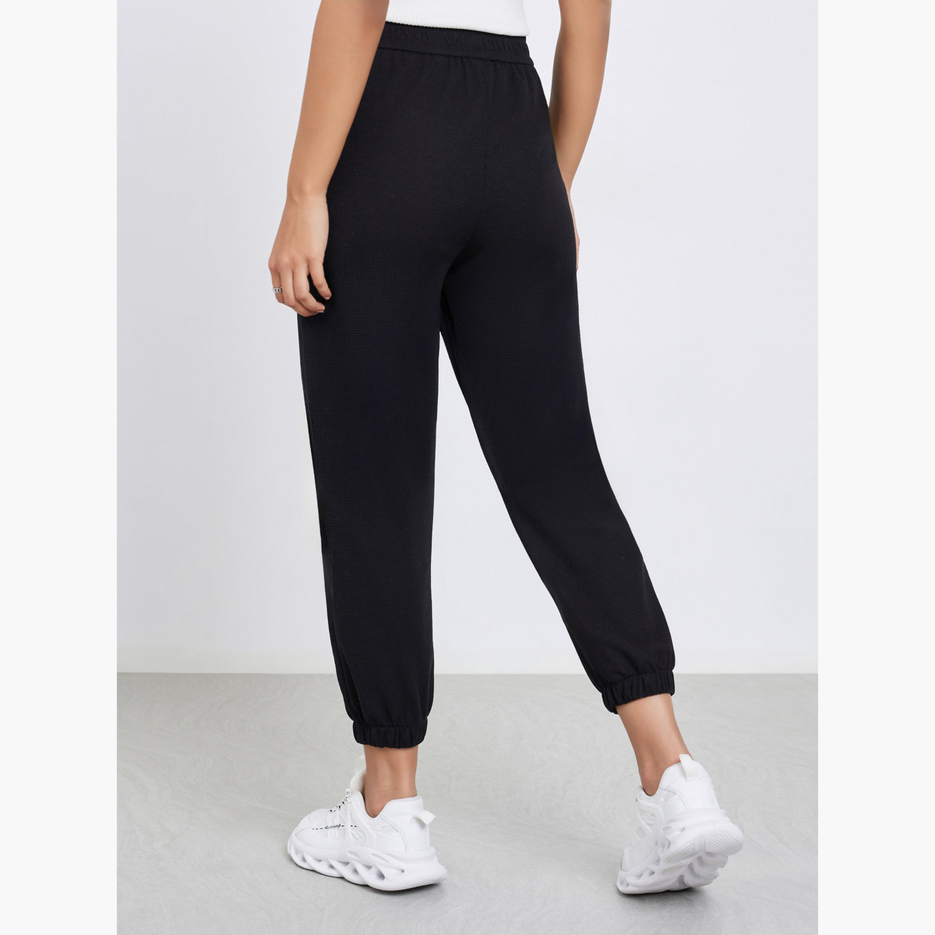 ستايلي - بنطال رياضي قصير سادة بخصر مطاطي للنساء-women-clothing-bottoms-joggers-image-4