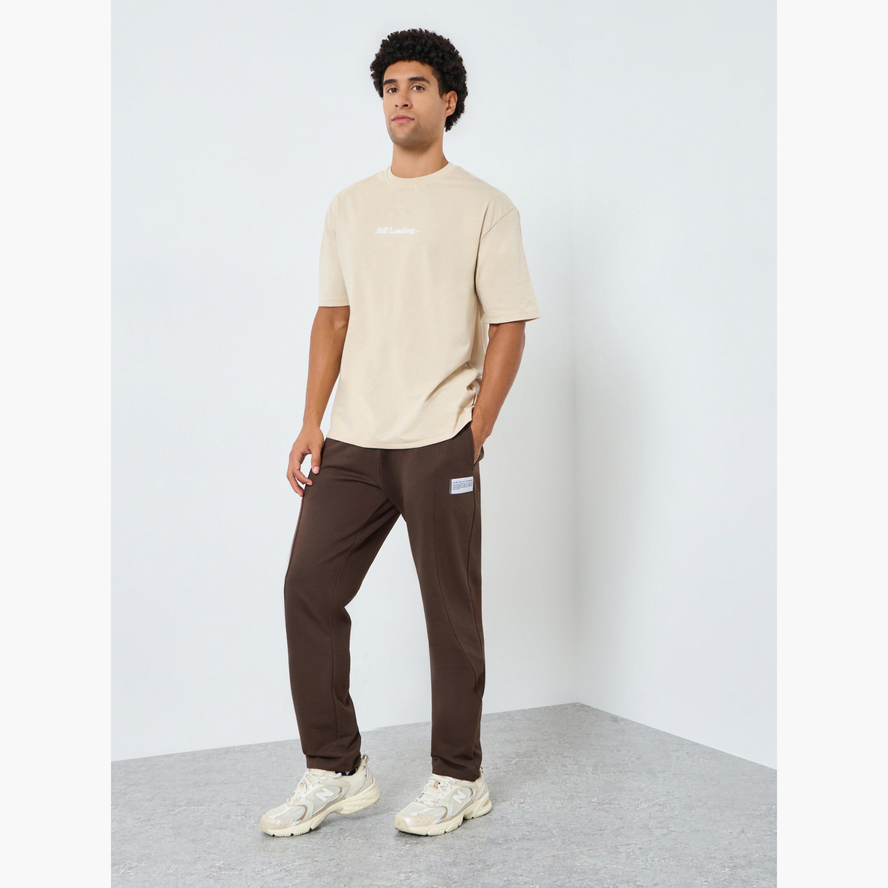Styli Men Slim Fit Terry Paneled Elasticated Joggers-men-clothing-bottoms-joggers-image-2
