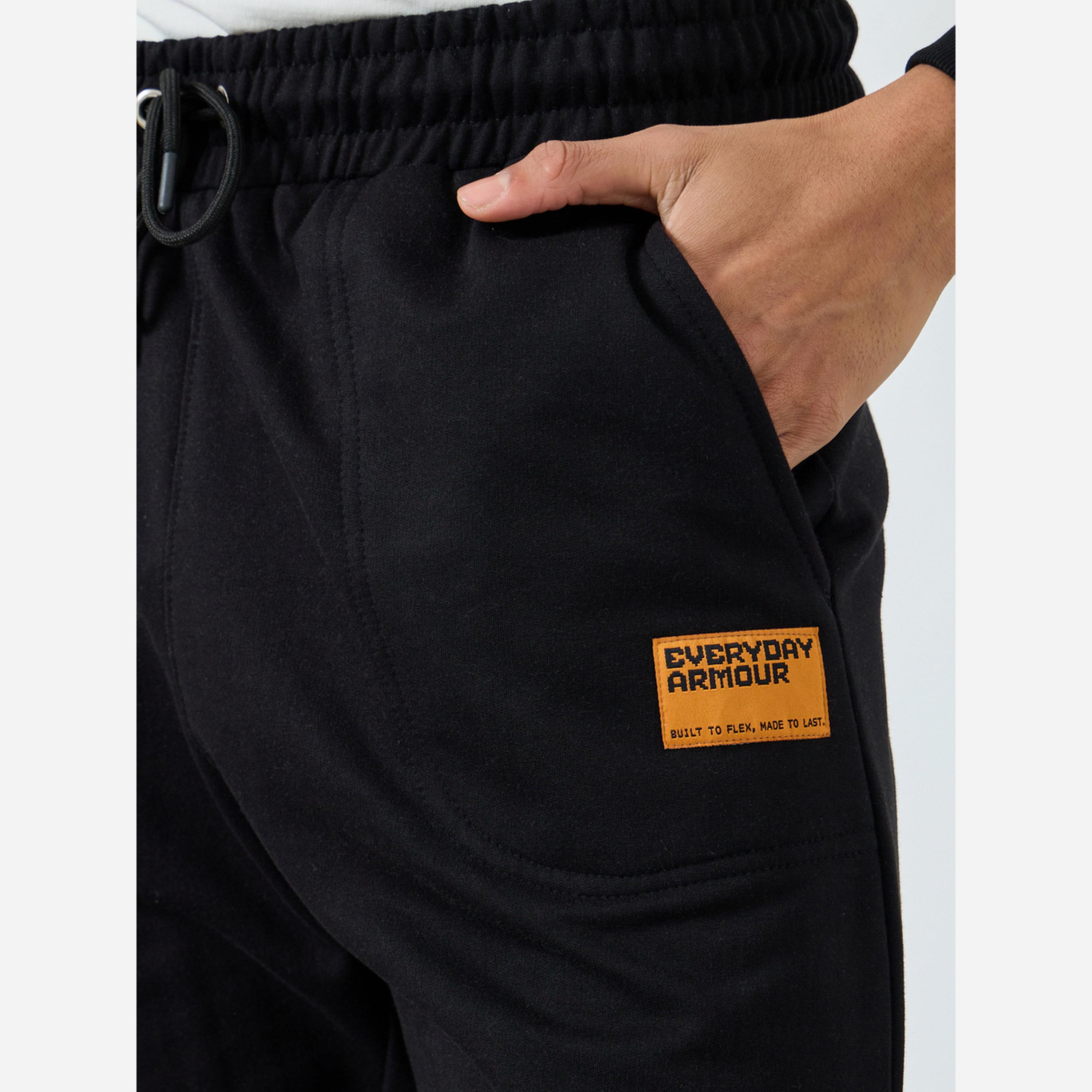 Styli Men Black Fleece Oversized Joggers-men-clothing-bottoms-joggers-image-4