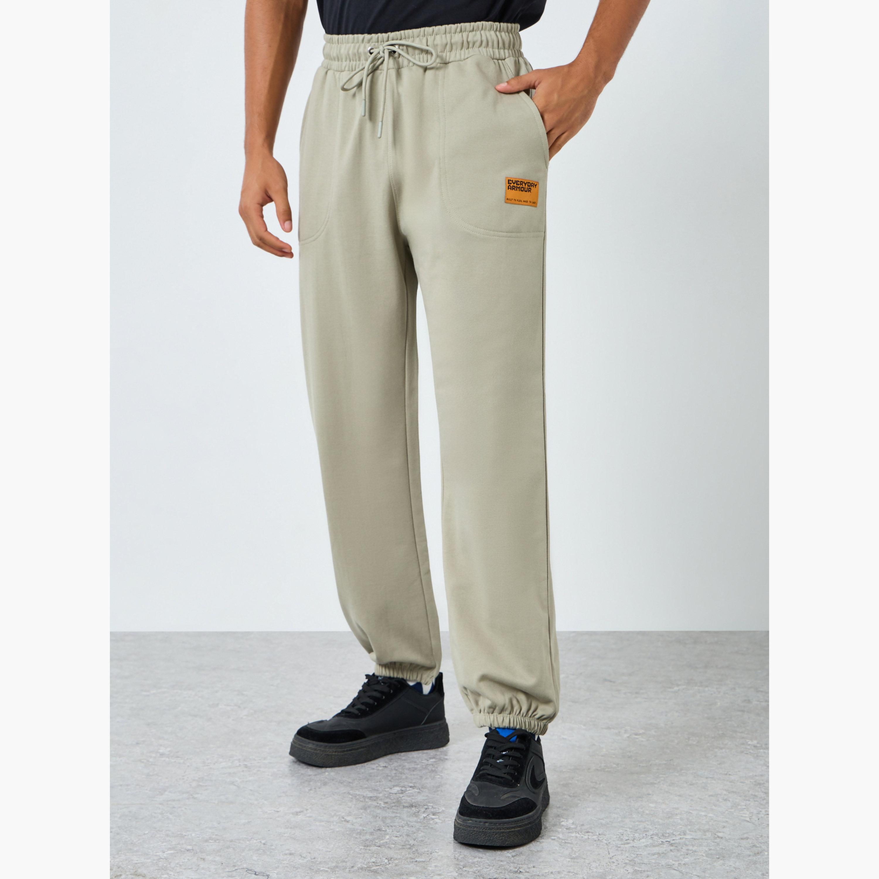 Styli Men Oversized Fleece Patch Detail Joggers-men-clothing-bottoms-joggers-image-1