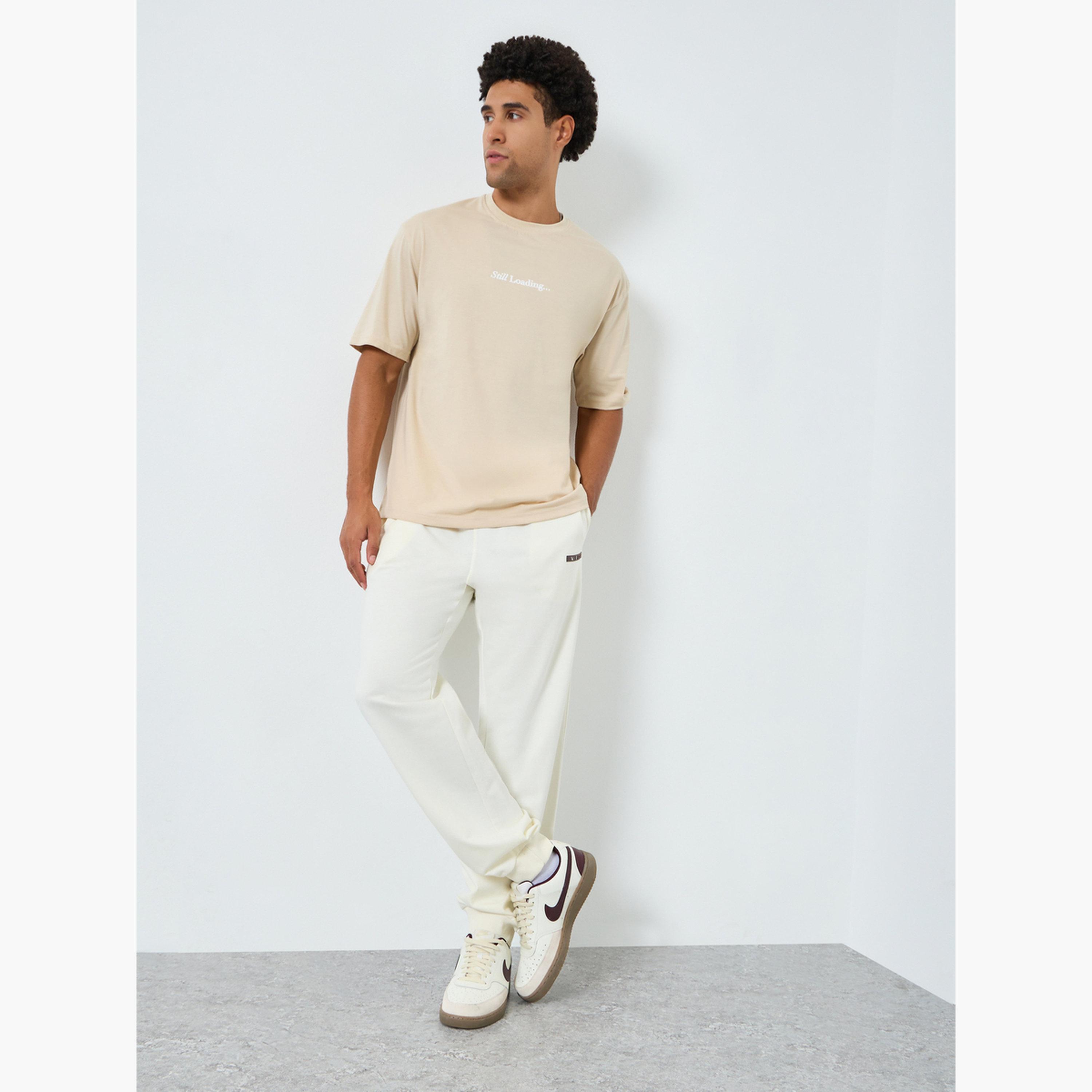 جوغر تيري قصة مريحة بطبعة جانبية-men-clothing-bottoms-joggers-image-2