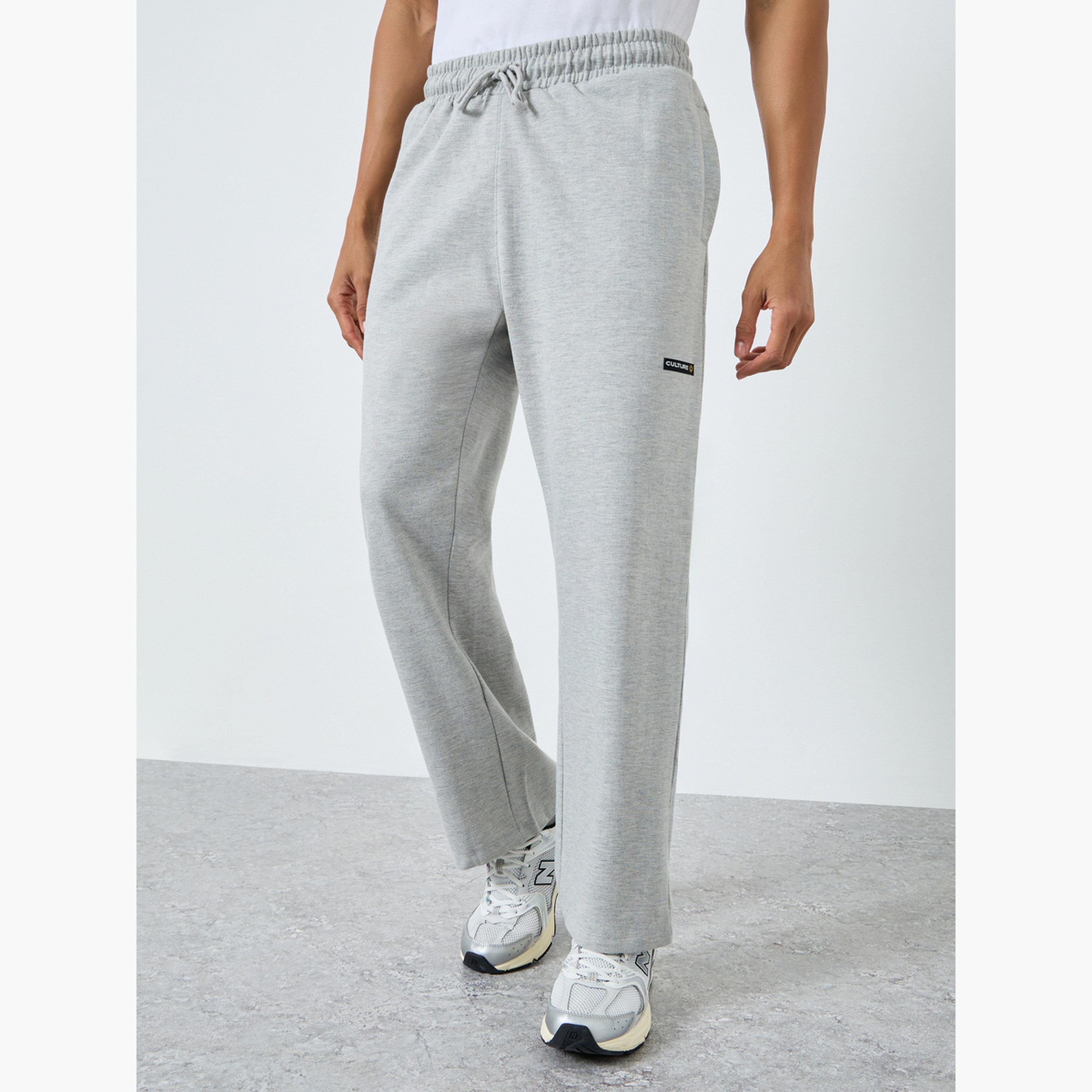 Styli Men Grey Wide Leg Fleece Joggers-men-clothing-bottoms-joggers-image-1