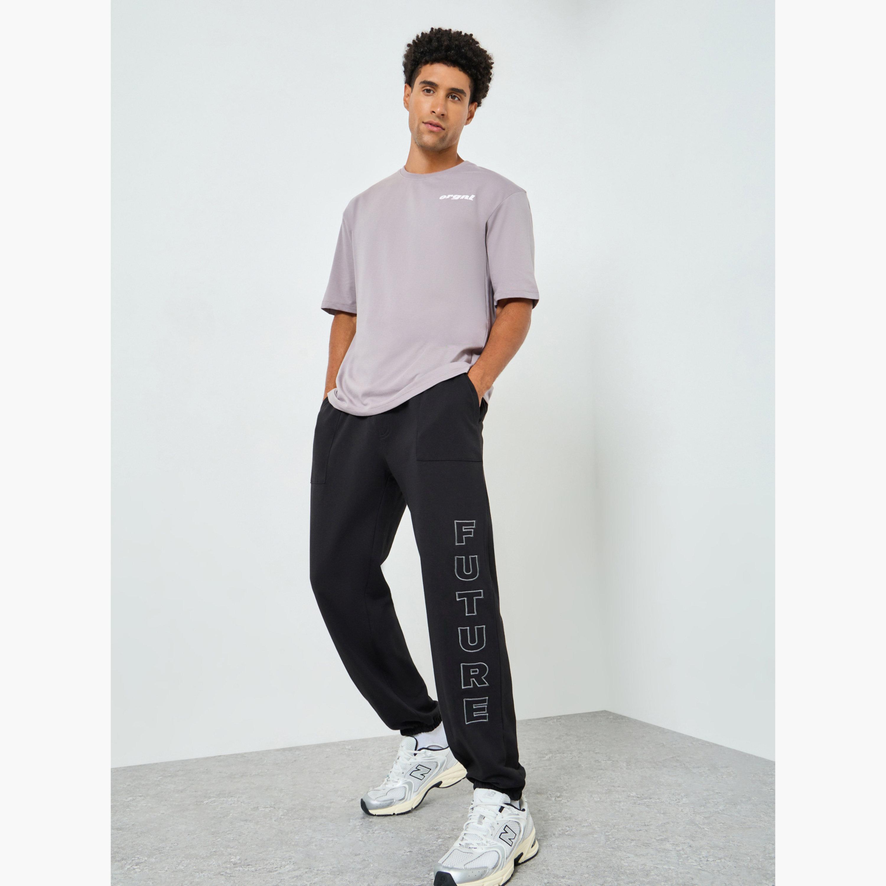 Styli Men Relaxed Fleece Embroidered Joggers-men-clothing-bottoms-joggers-image-2
