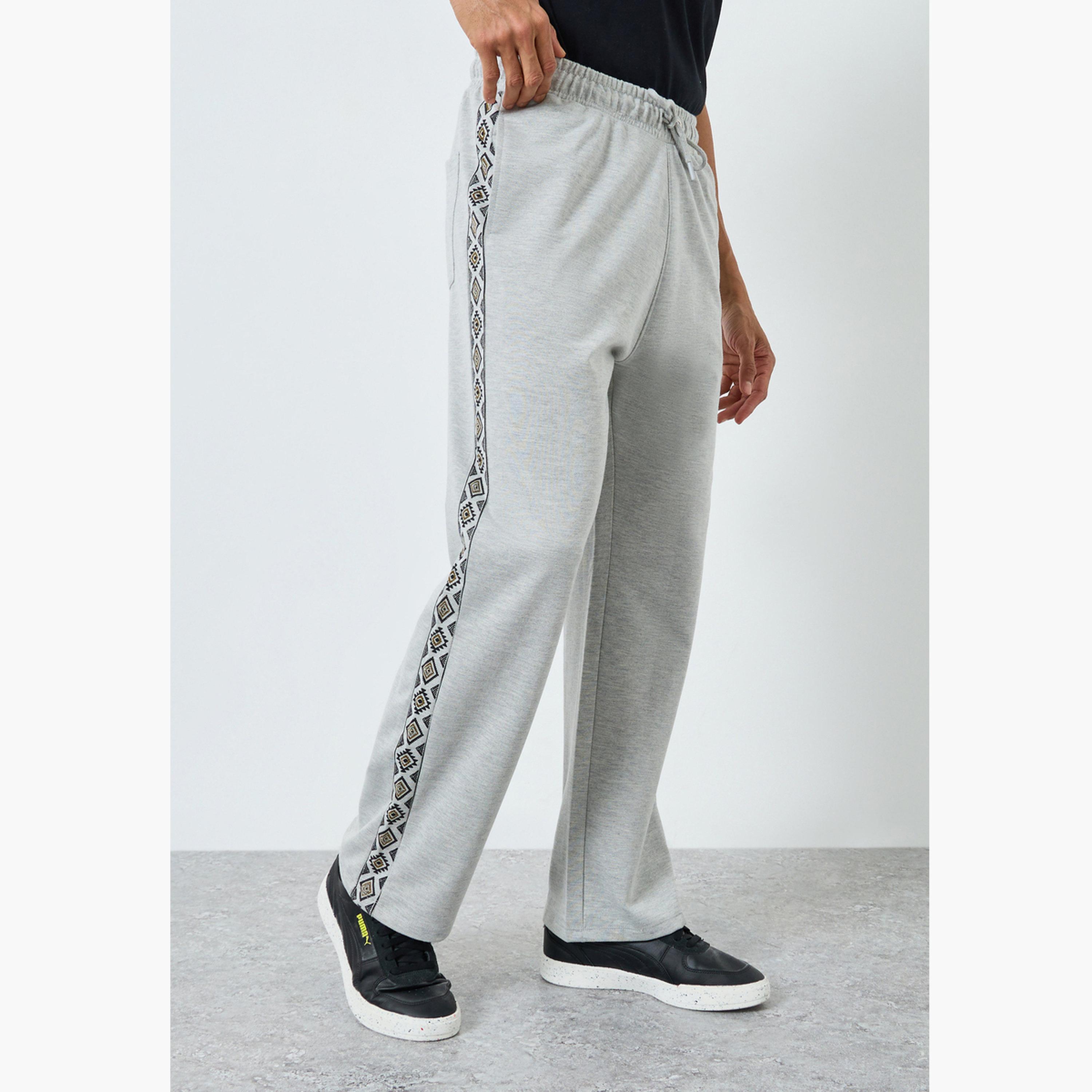 Styli Men Grey Printed Side Panel Joggers-men-clothing-bottoms-joggers-image-1