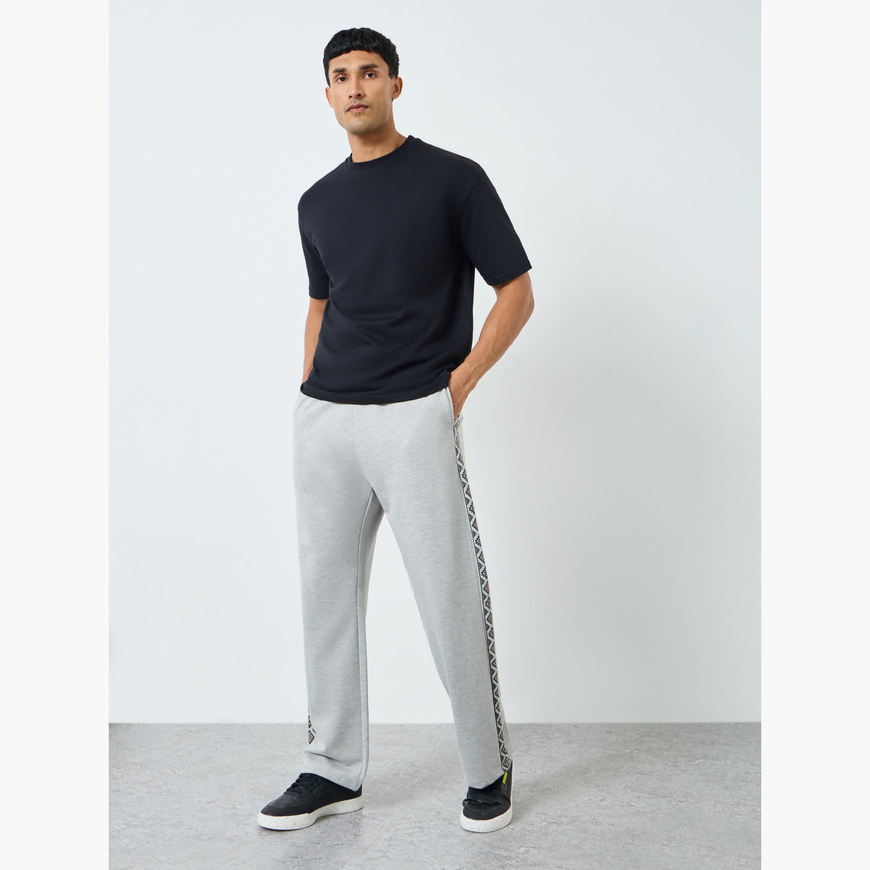 Styli Men Grey Printed Side Panel Joggers-men-clothing-bottoms-joggers-image-2