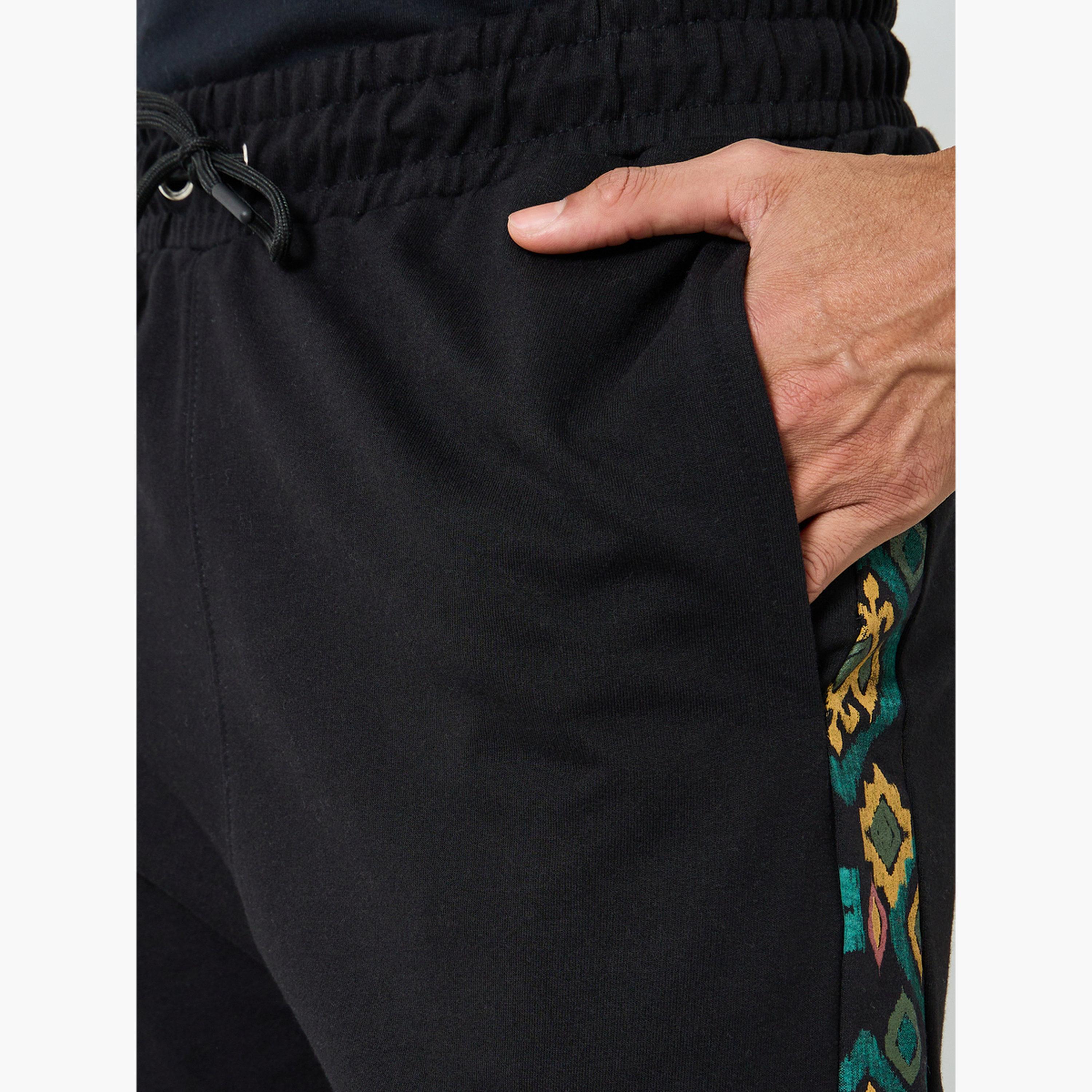 Styli Men Black Printed Side Panel Joggers-men-clothing-bottoms-joggers-image-3