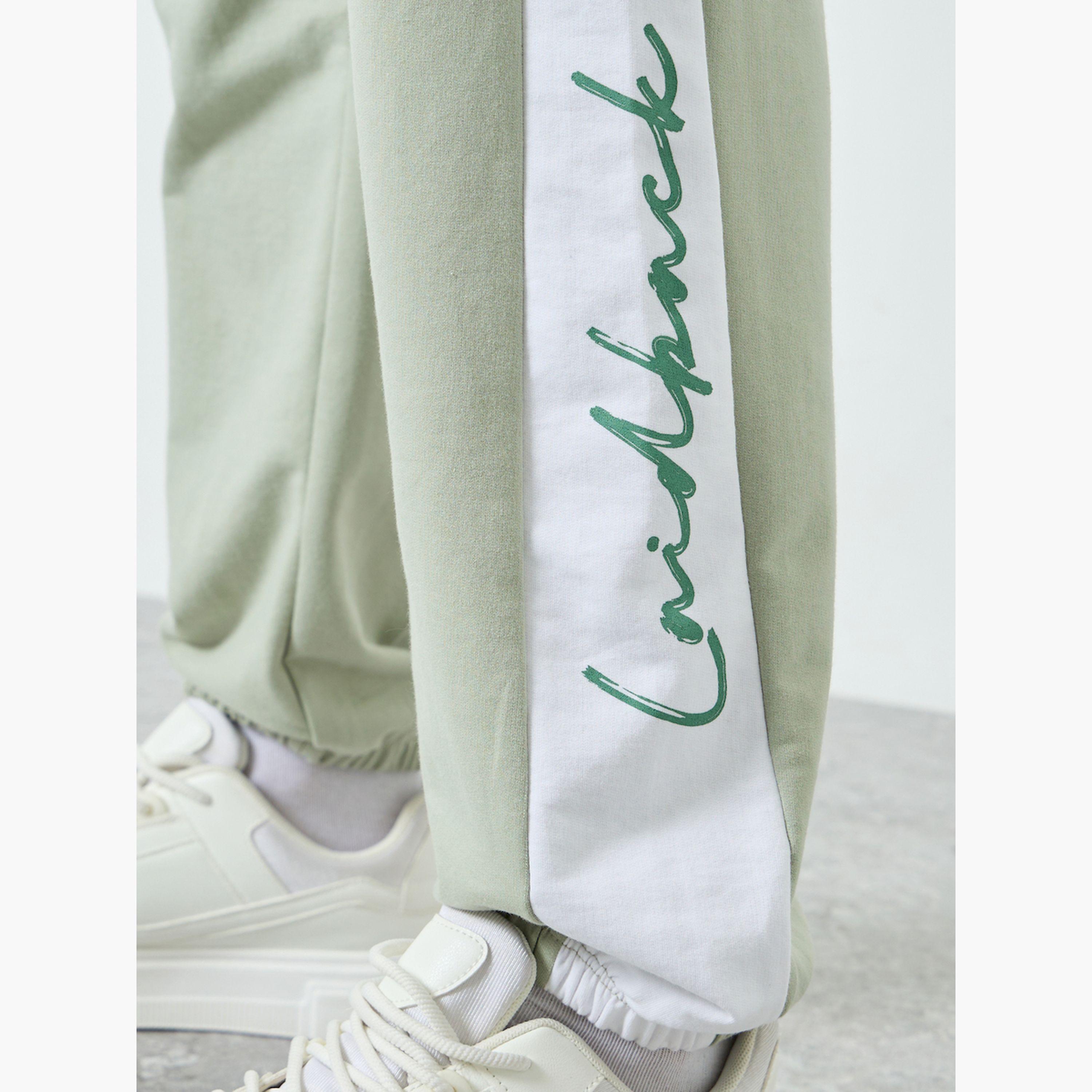 Styli Men Green Printed Side Stripe Joggers-men-clothing-bottoms-joggers-image-3