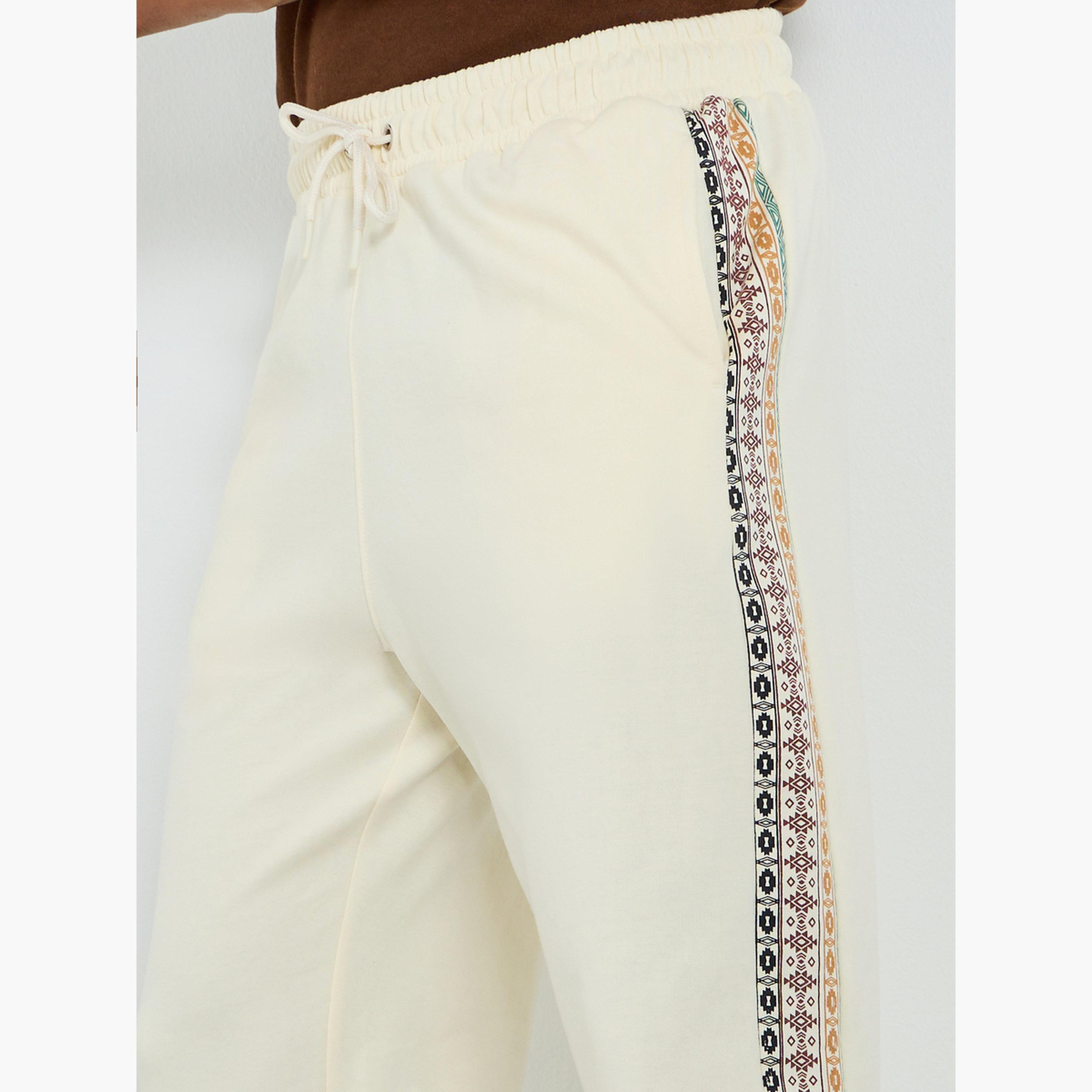 Styli Men Cream Printed Side Panel Joggers-men-clothing-bottoms-joggers-image-3