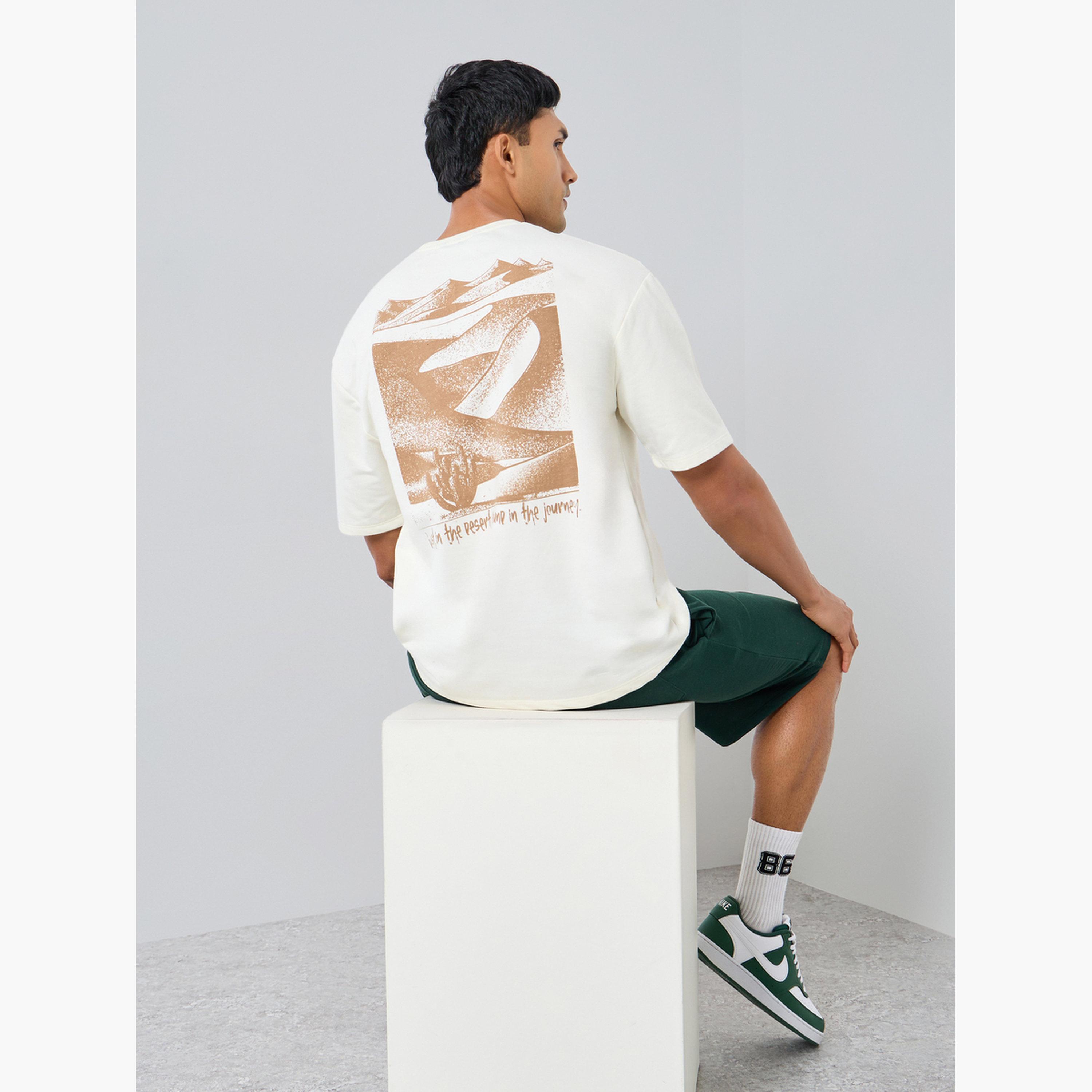 Styli Men Graphic Oversized T-Shirt and Shorts Co-Ords-men-clothing-coordsets-image-3