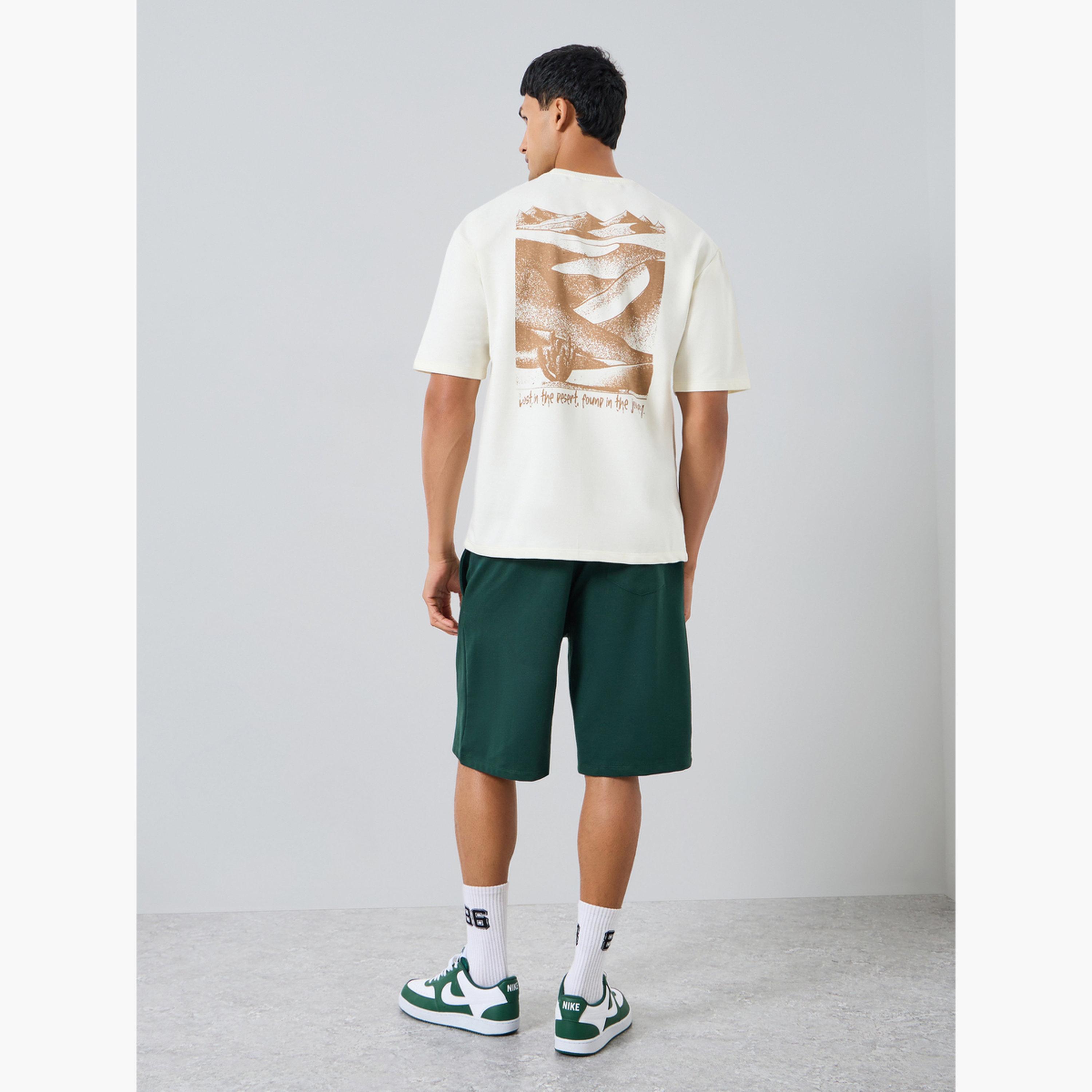 Styli Men Graphic Oversized T-Shirt and Shorts Co-Ords-men-clothing-coordsets-image-4