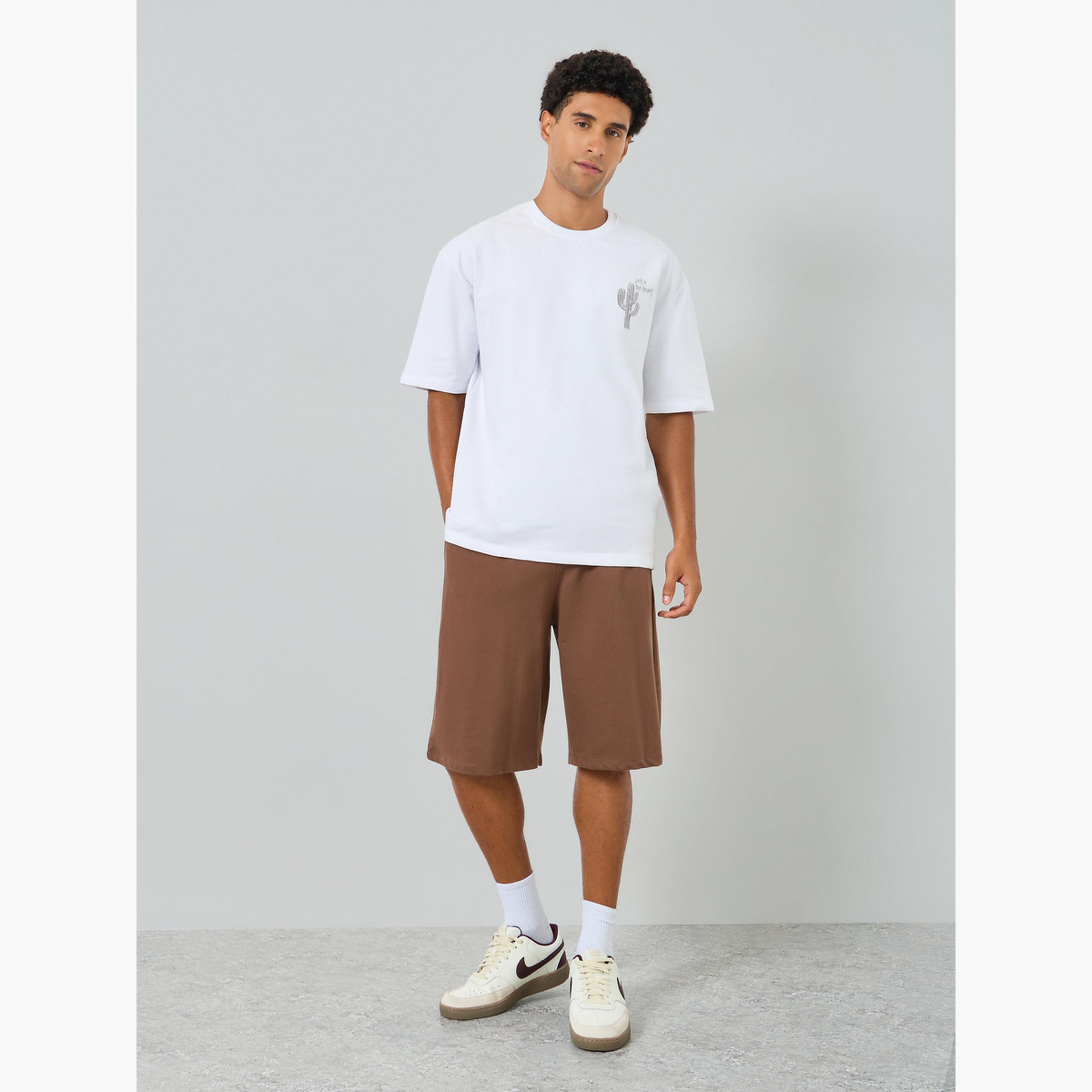 Styli Men Graphic Oversized T-Shirt and Shorts Co-Ords-men-clothing-coordsets-image-1