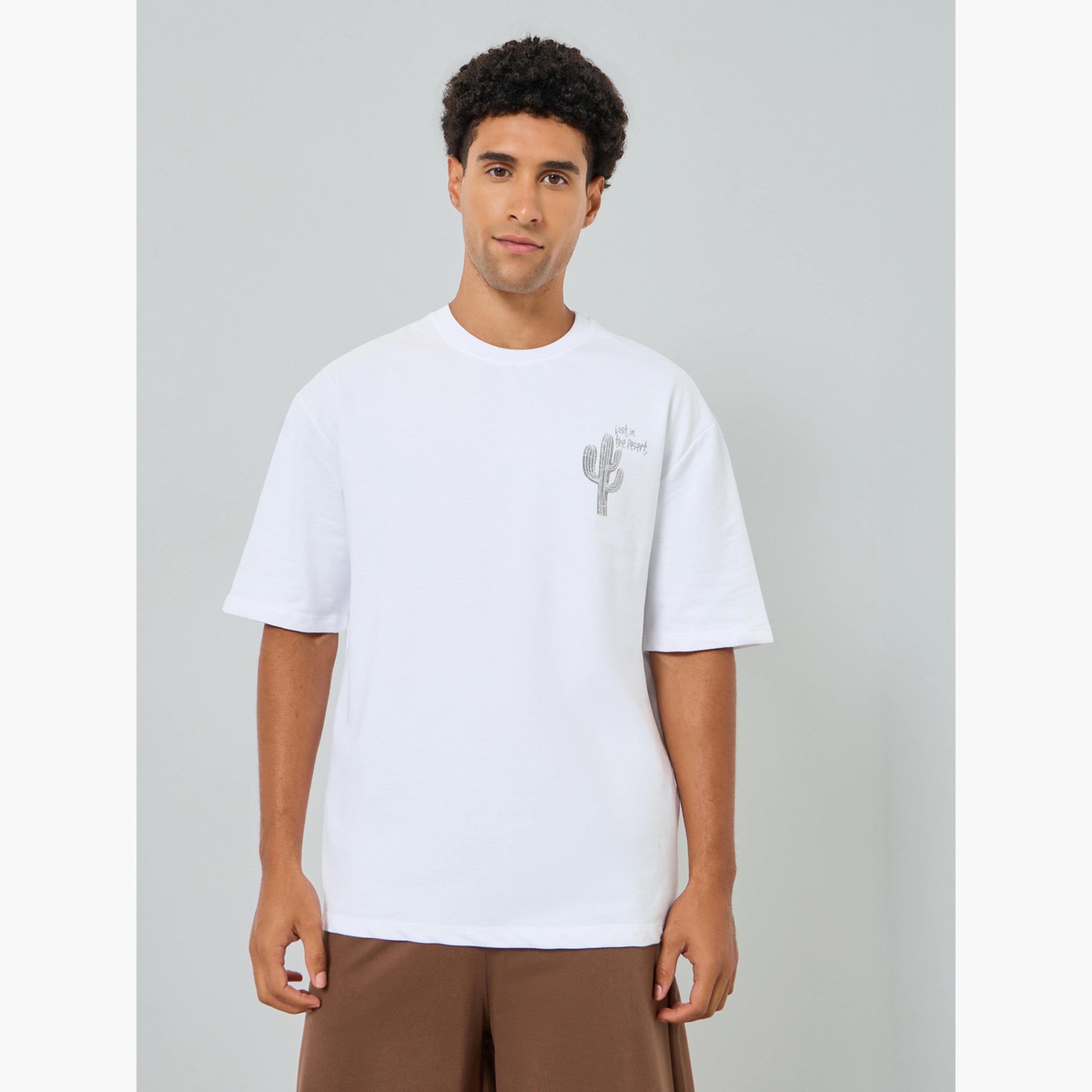 Styli Men Graphic Oversized T-Shirt and Shorts Co-Ords-men-clothing-coordsets-image-2