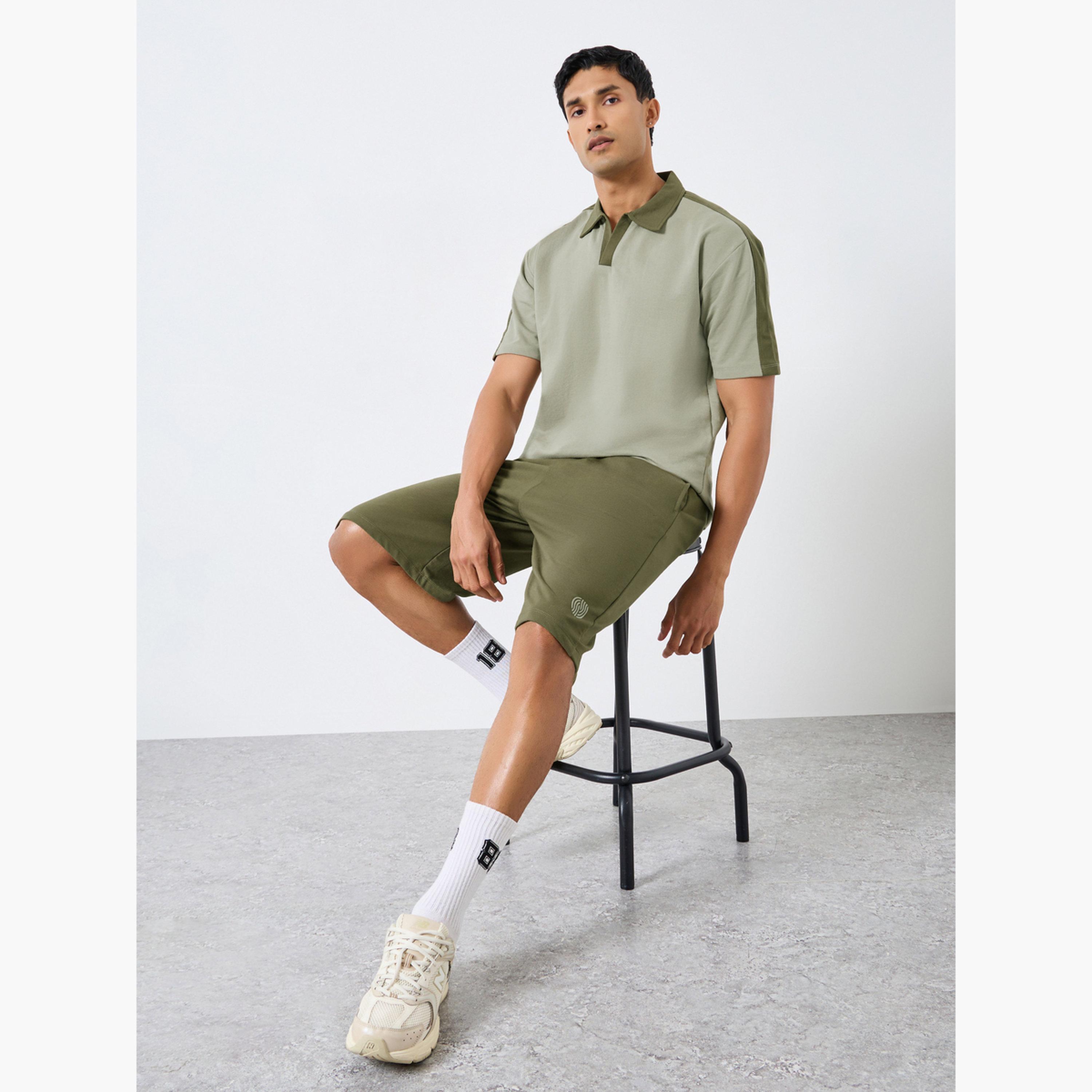Styli Men Oversized Short Sleeve Polo and Shorts Co-Ords-men-clothing-coordsets-image-3