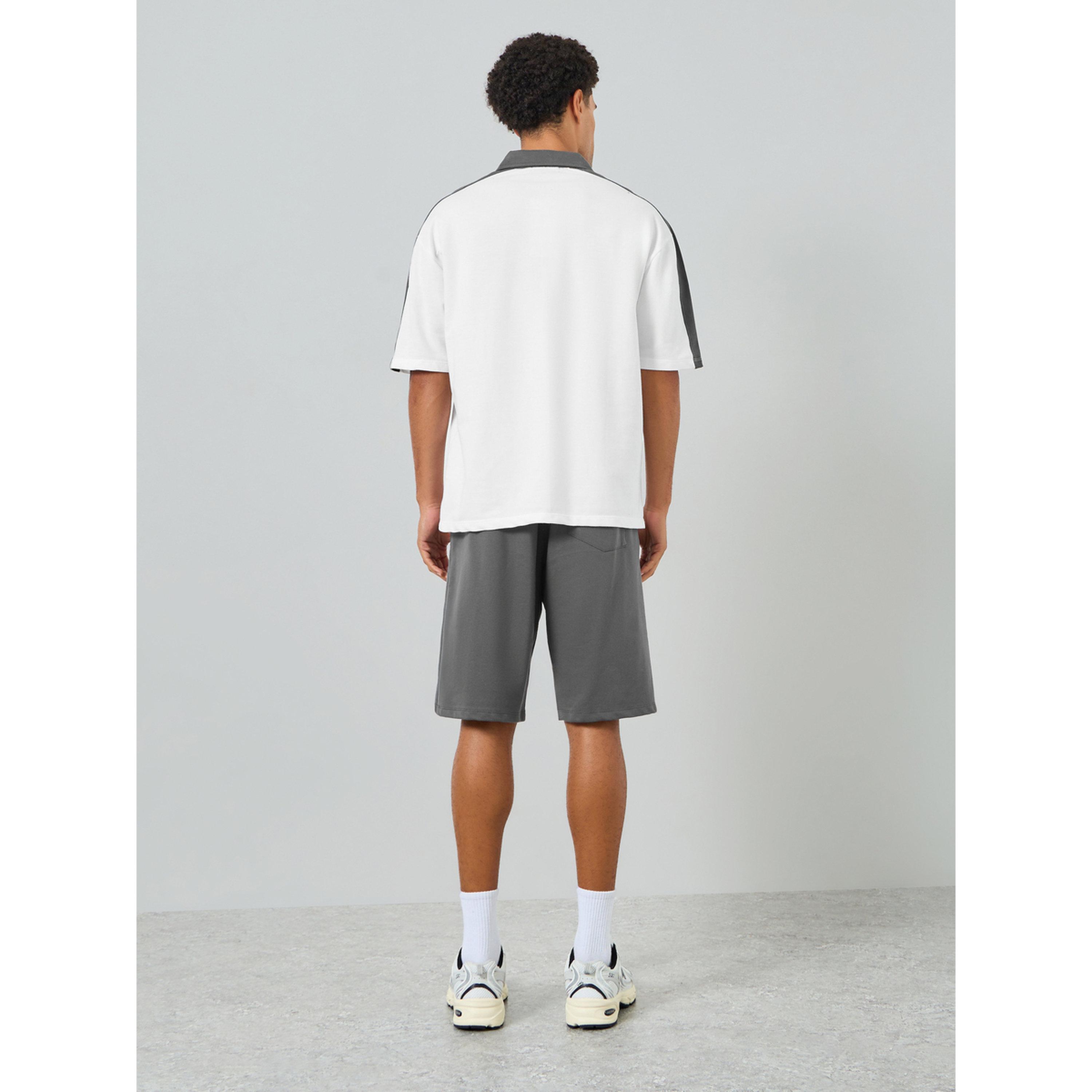 Styli Men White Oversized Polo and Shorts Co-Ords-men-clothing-coordsets-image-6