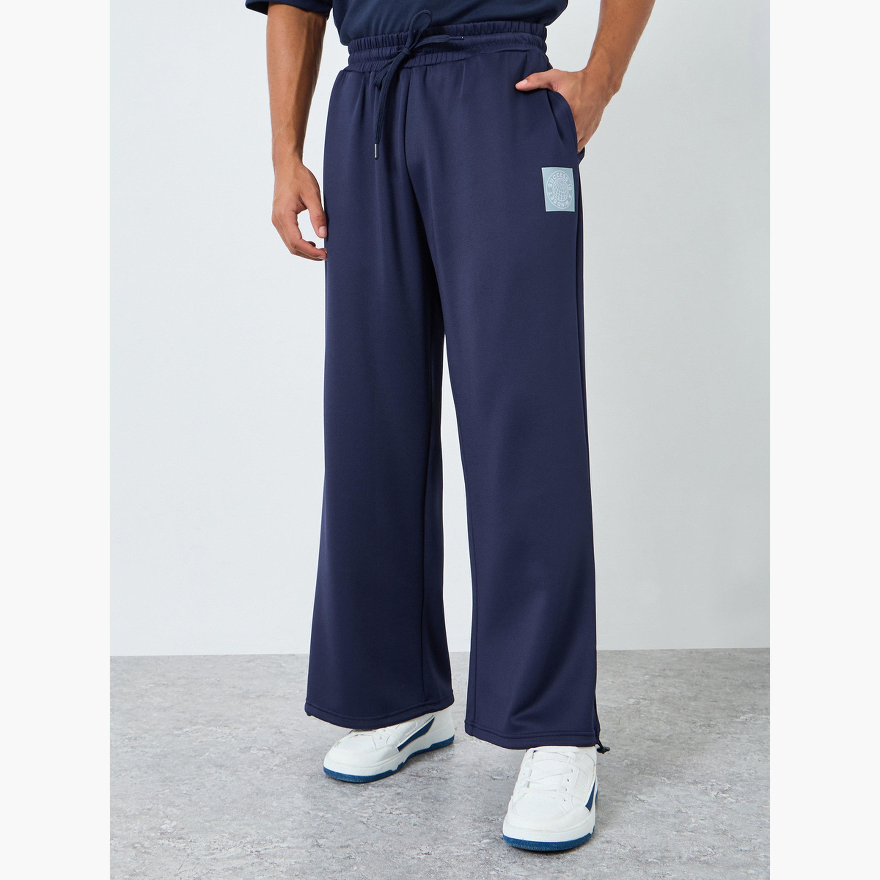 Styli Men Navy Blue Wide Leg Joggers-men-clothing-bottoms-joggers-image-1
