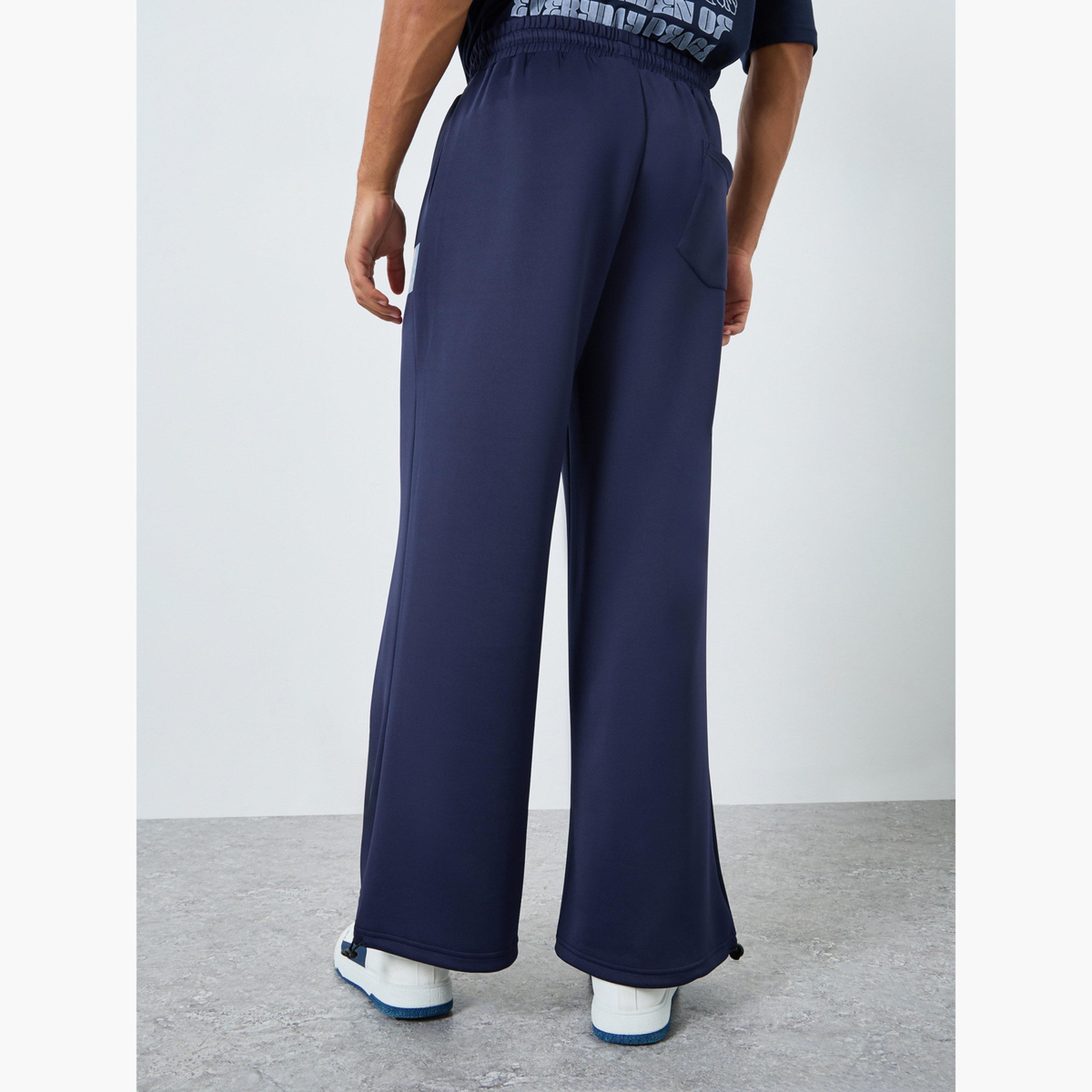 Styli Men Navy Blue Wide Leg Joggers-men-clothing-bottoms-joggers-image-5