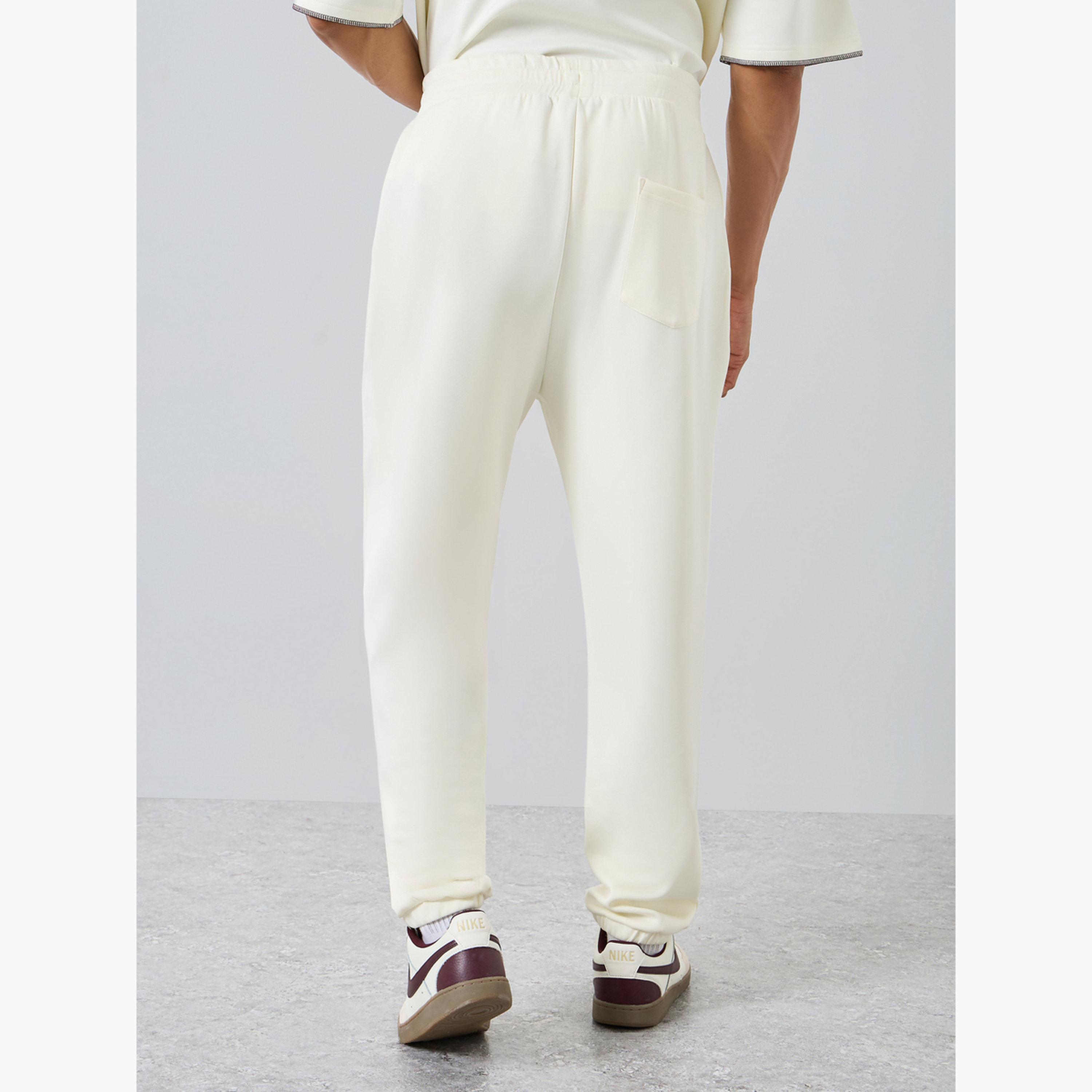 Styli Men Cream Oversized Scuba Joggers-men-clothing-bottoms-joggers-image-4
