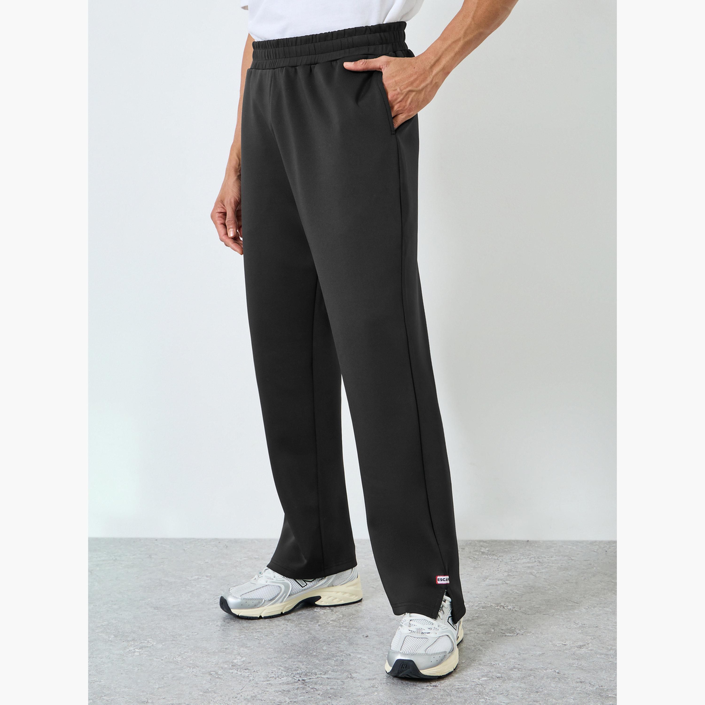 Styli Men Black Oversized Scuba Joggers-men-clothing-bottoms-joggers-image-1