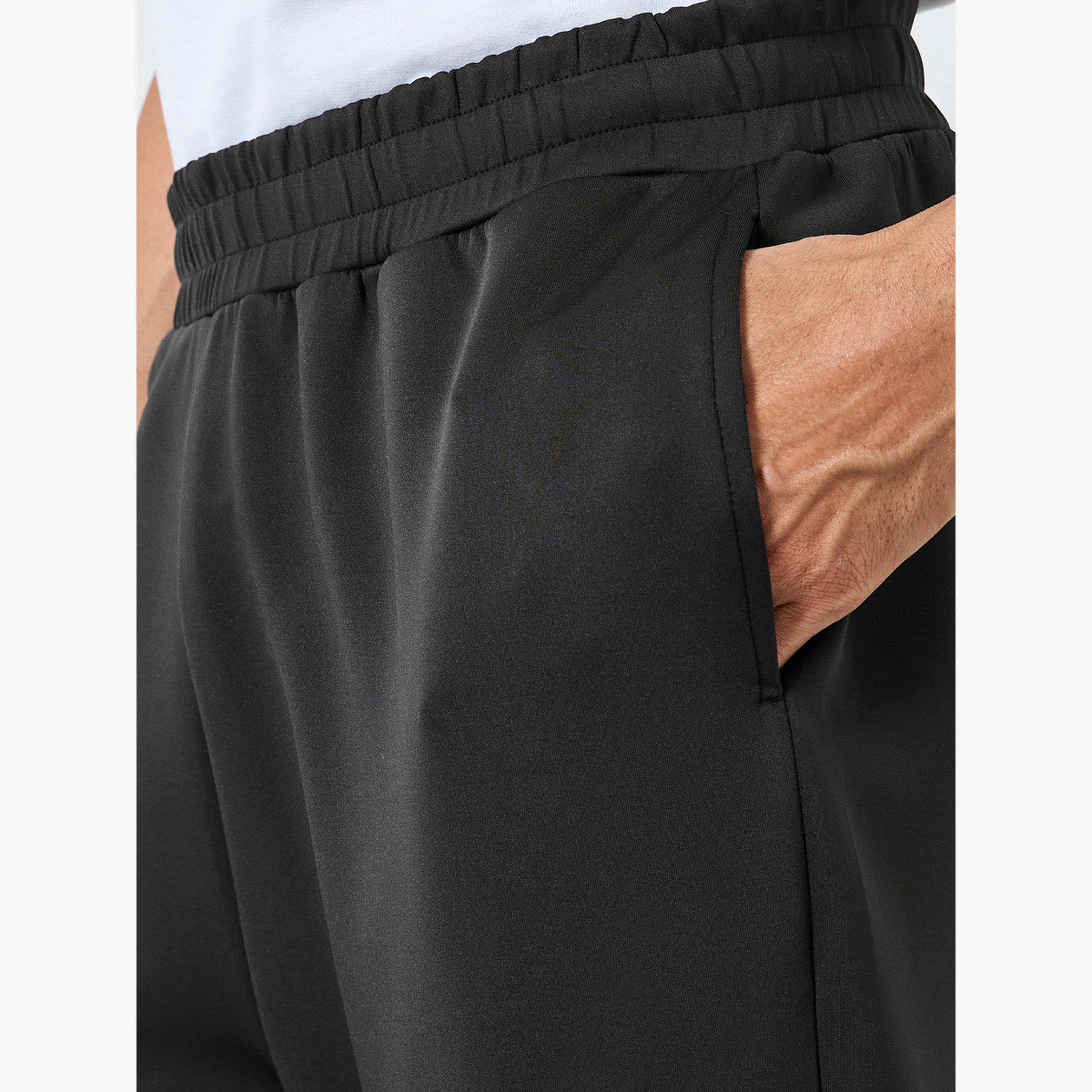 Styli Men Black Oversized Scuba Joggers-men-clothing-bottoms-joggers-image-3