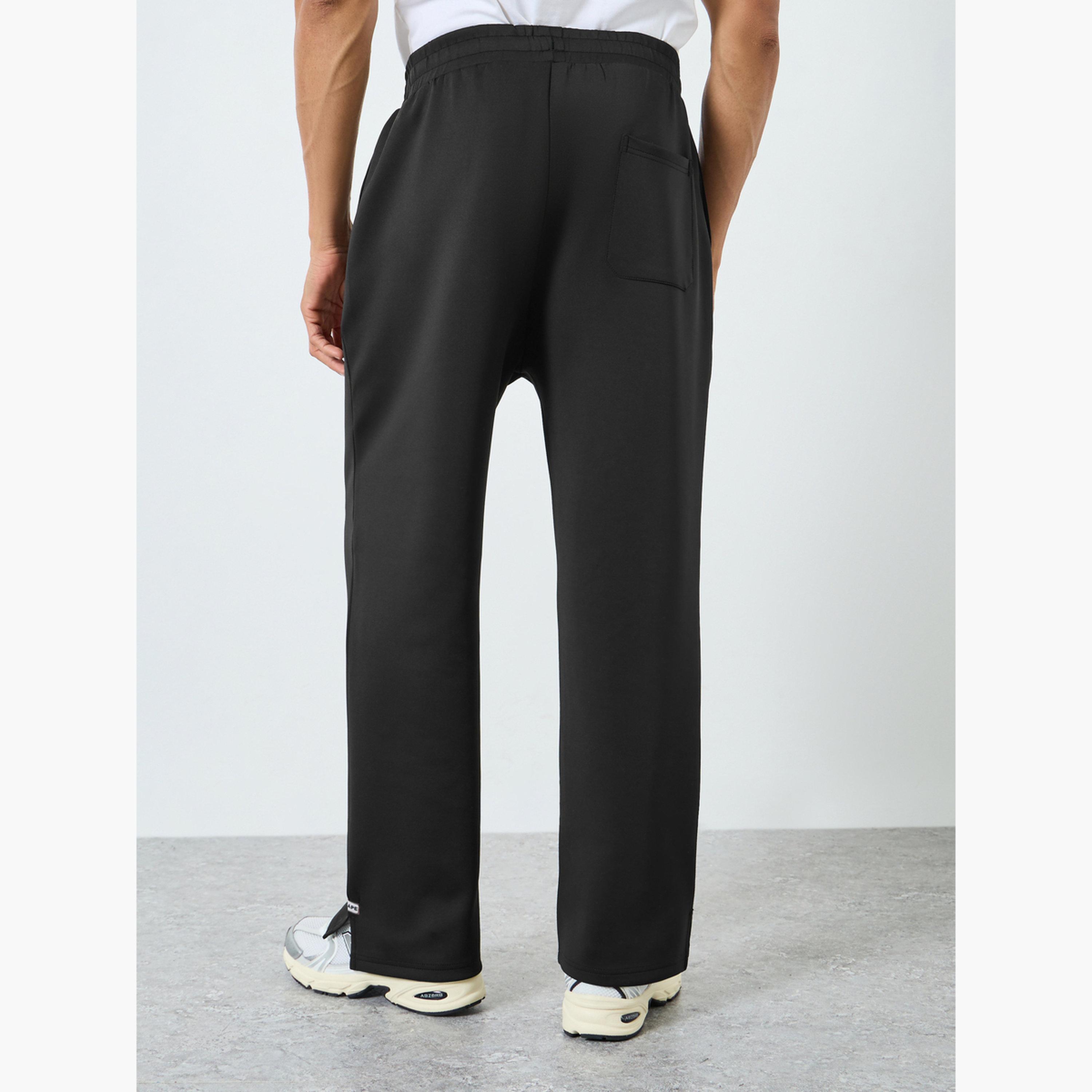 Styli Men Black Oversized Scuba Joggers-men-clothing-bottoms-joggers-image-5