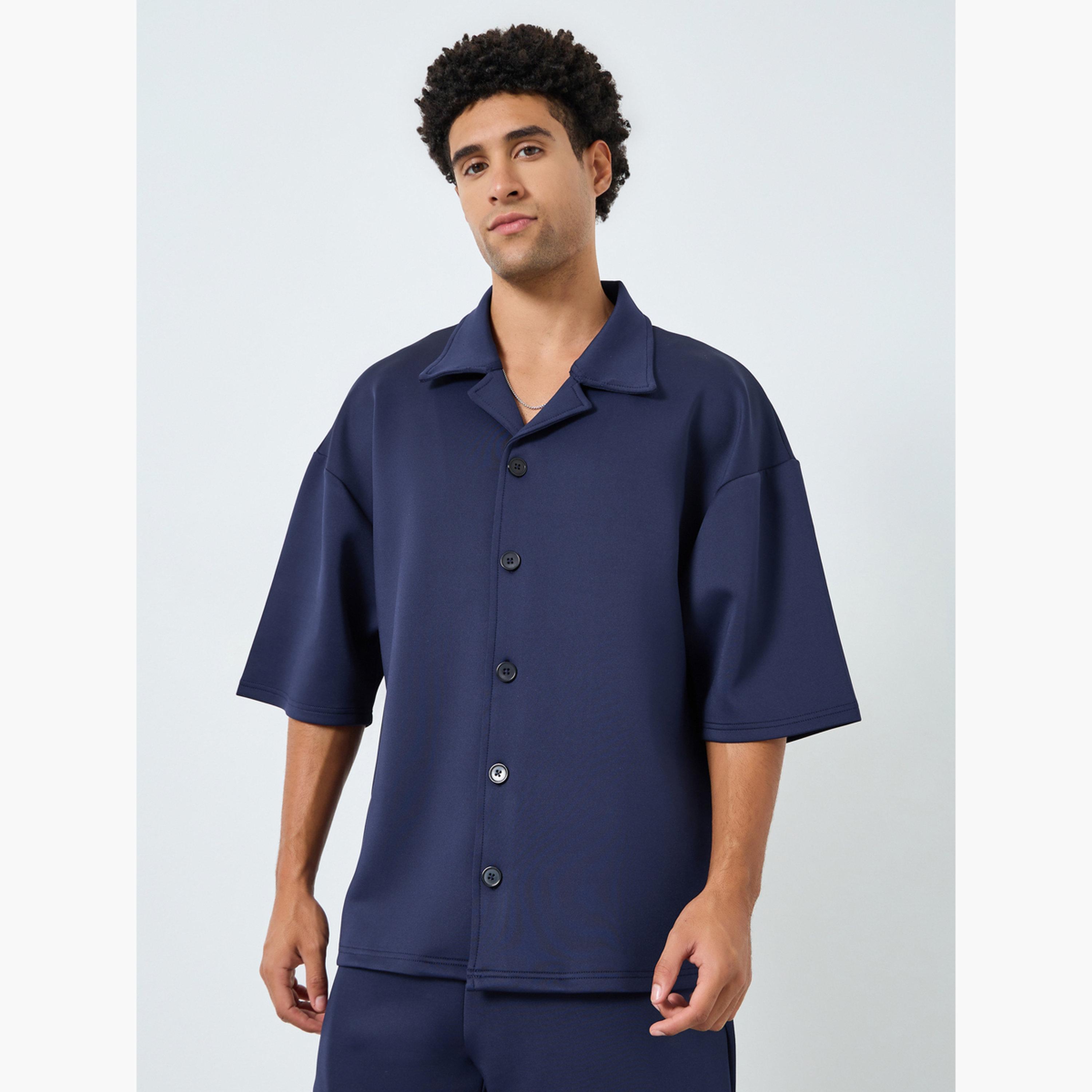 طقم منسق من شورت وبلوزة بأكمام قصيرة-men-clothing-coordsets-image-2