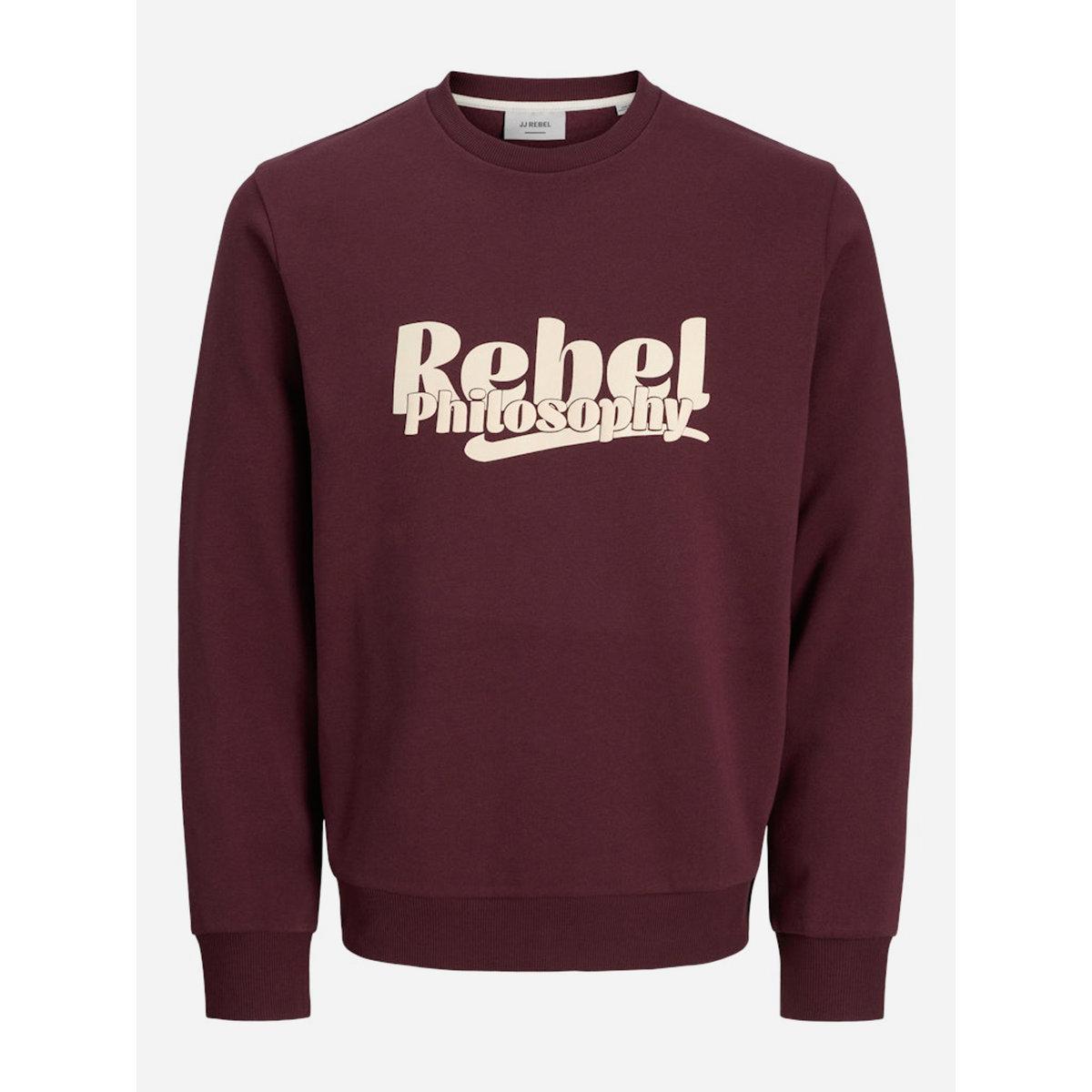 REBEL JREBRAKIM Slogan Print Round Neck Sweatshirt-men-clothing-hoodiesandsweatshirts-image-1