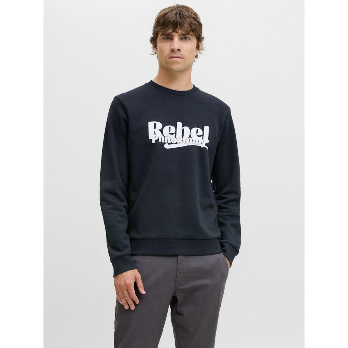 REBEL JREBRAKIM Slogan Print Round Neck Sweatshirt-men-clothing-hoodiesandsweatshirts-image-4