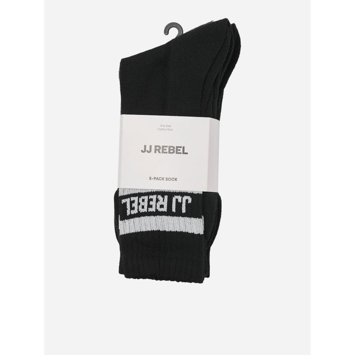مجموعة من 5 - جوارب تنس بطبعة شعار الماركة-men-socks-image-3