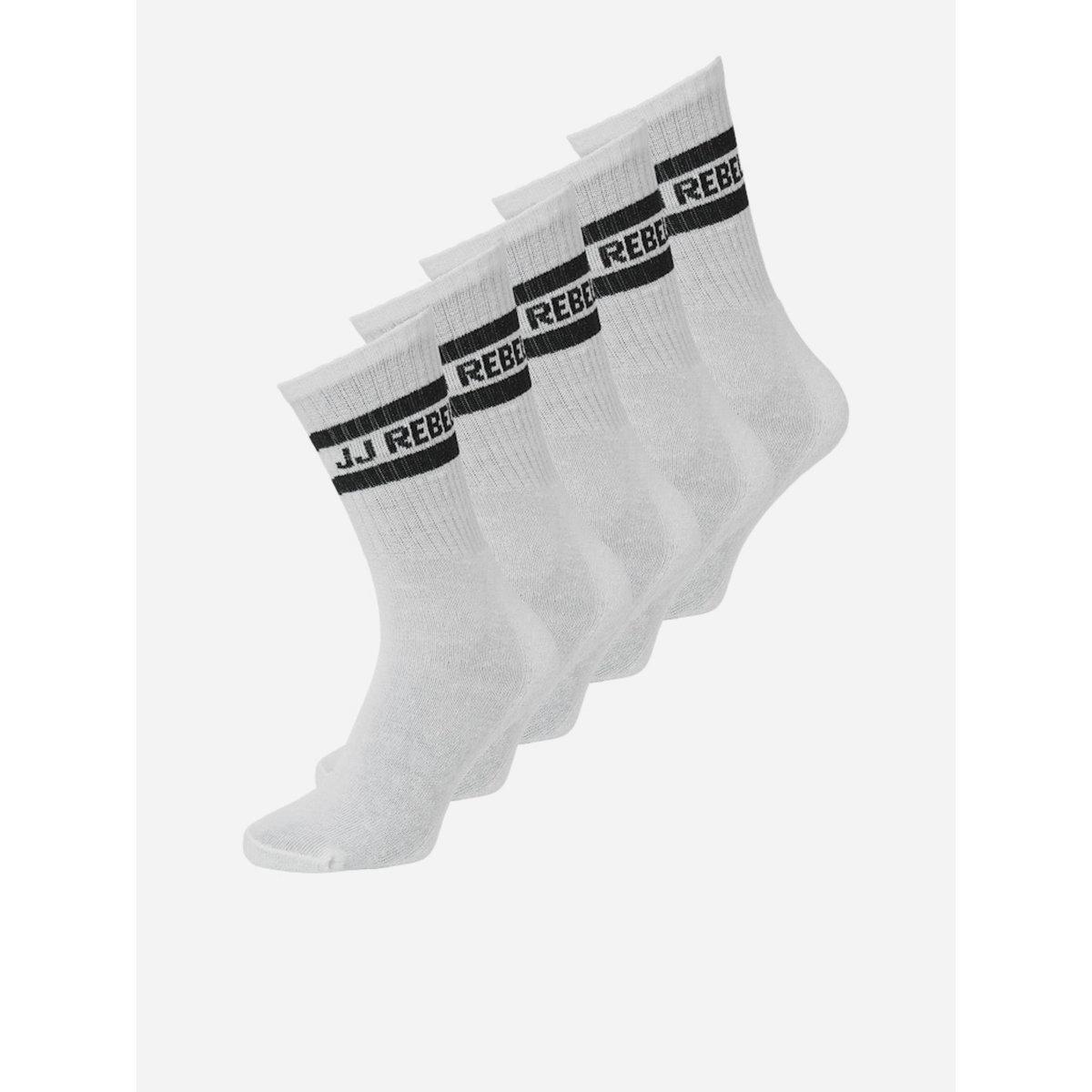 REBEL Pack of 5 - Men White Ankle Socks-men-socks-image-1