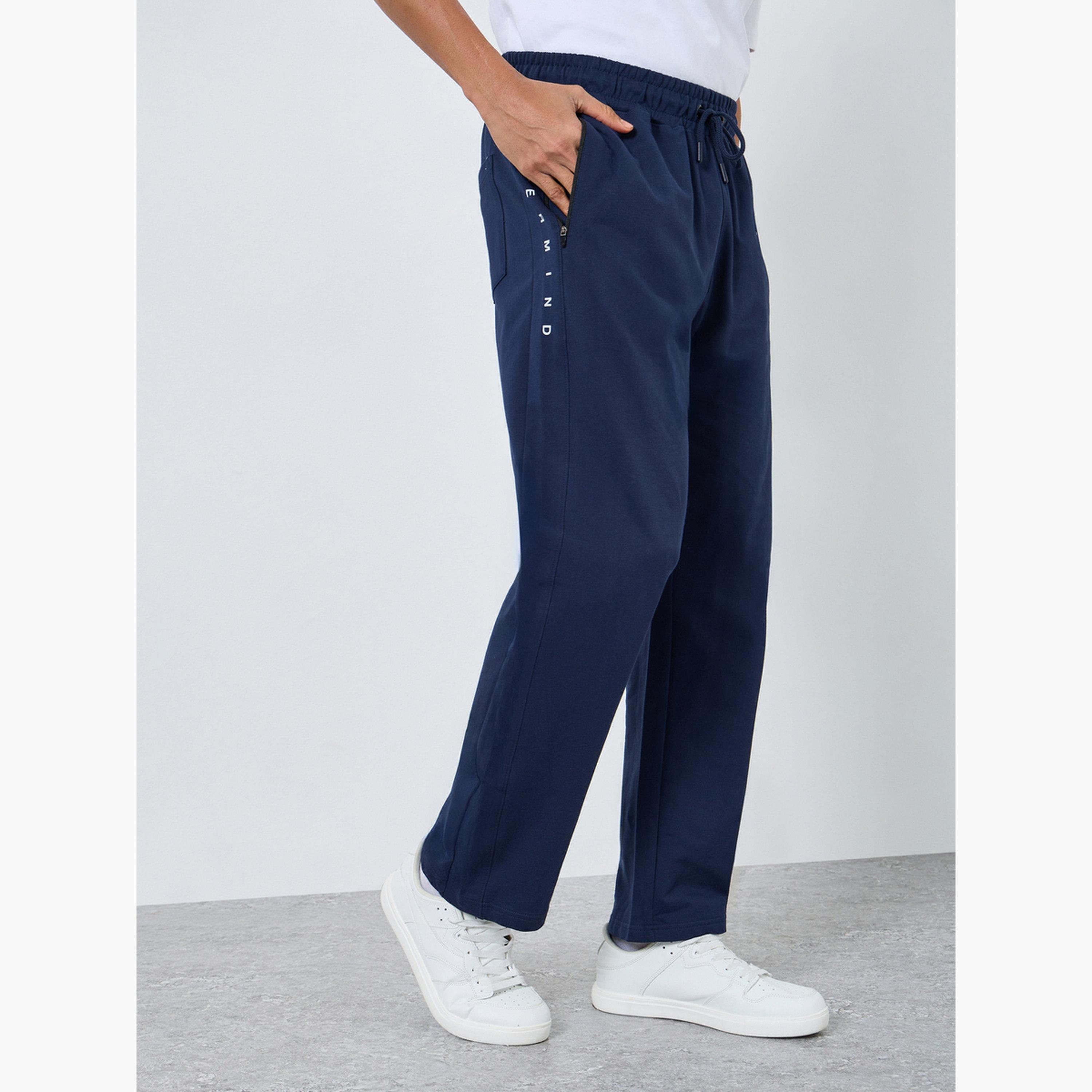 Styli Men Navy Blue Relaxed Fit Joggers-men-clothing-bottoms-joggers-image-2